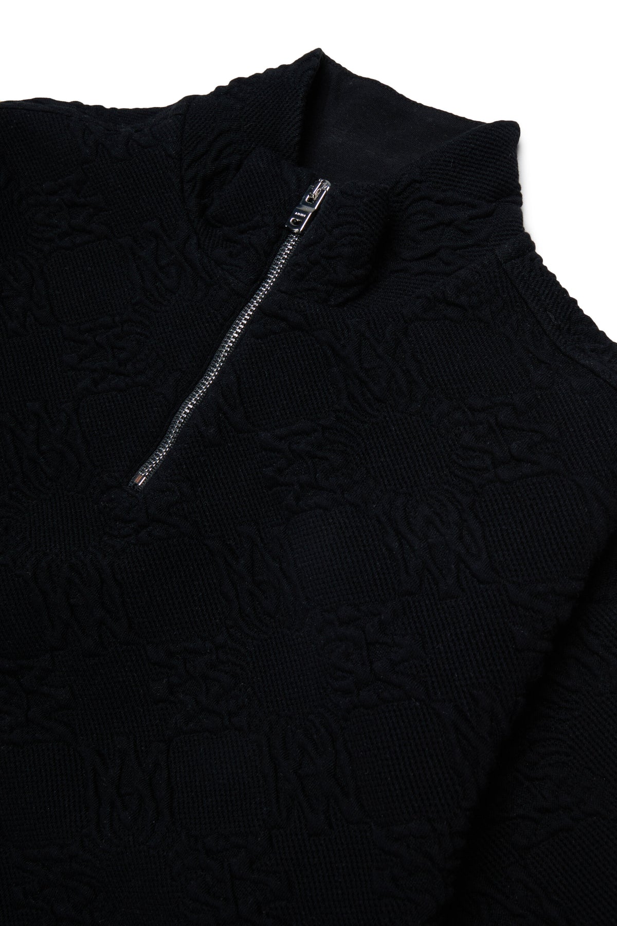 Sweat jacquard à demi-zip