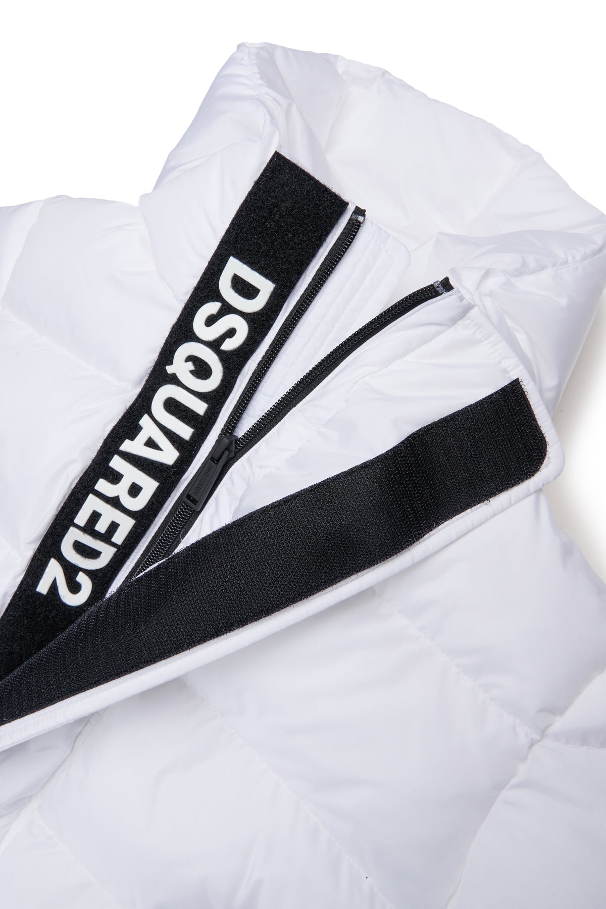 Chaqueta corta acolchada con capucha y logotipo DSQUARED2