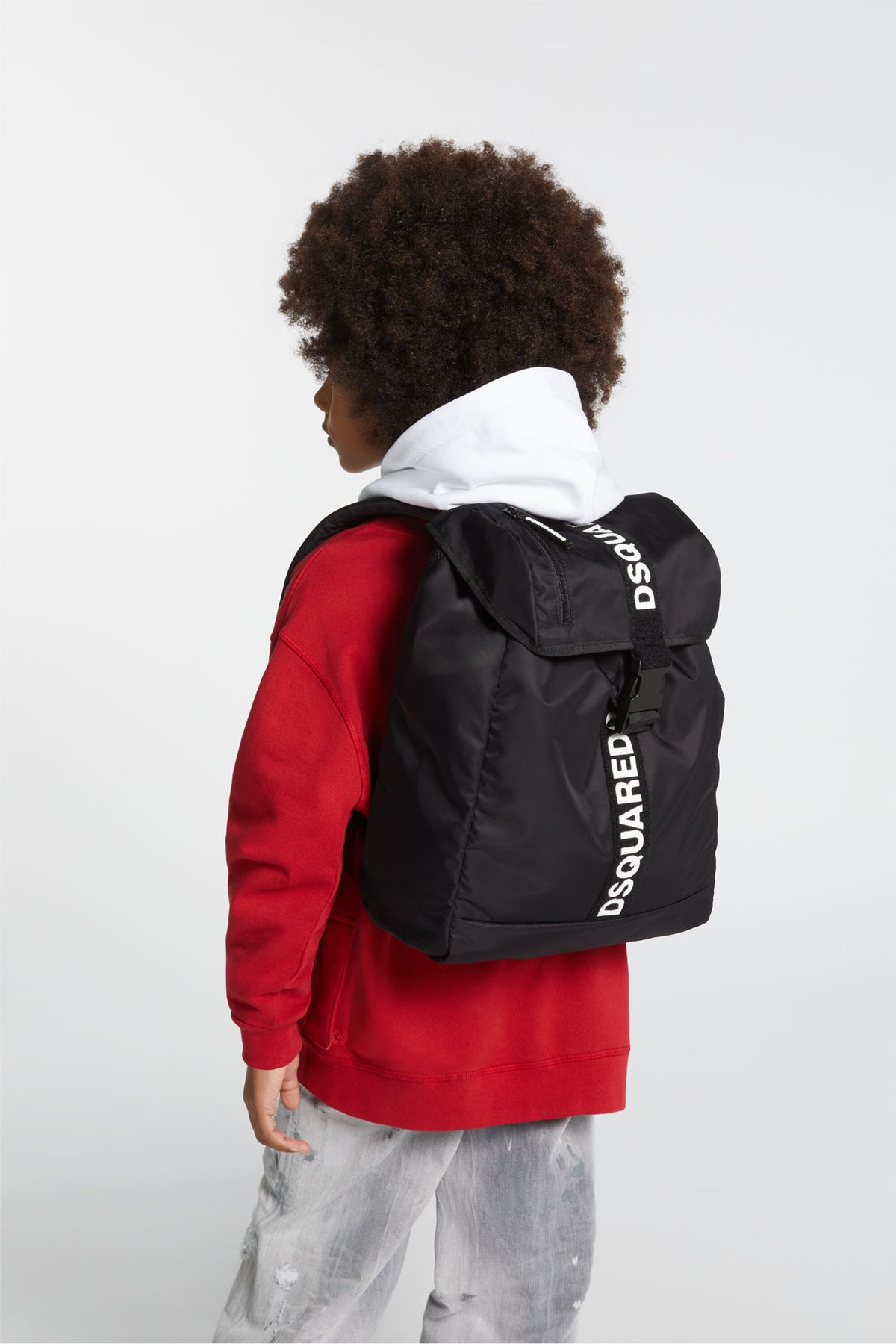 Backpack with logo rubberized