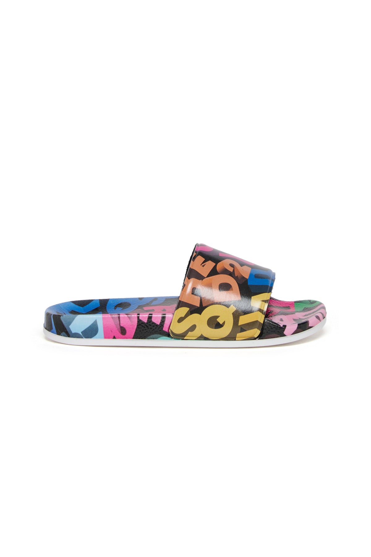 Claquettes avec logo multicolore all-over