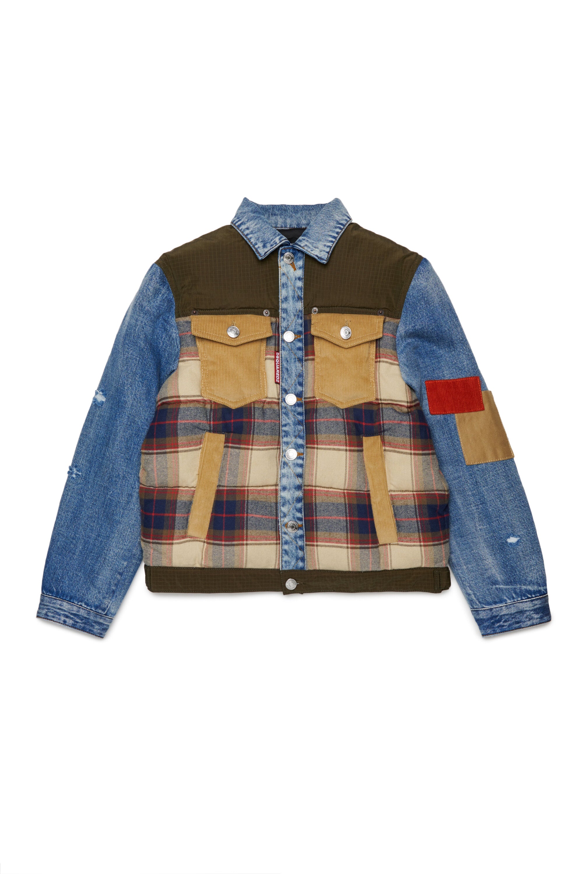 Chaqueta workwear patchwork con logo