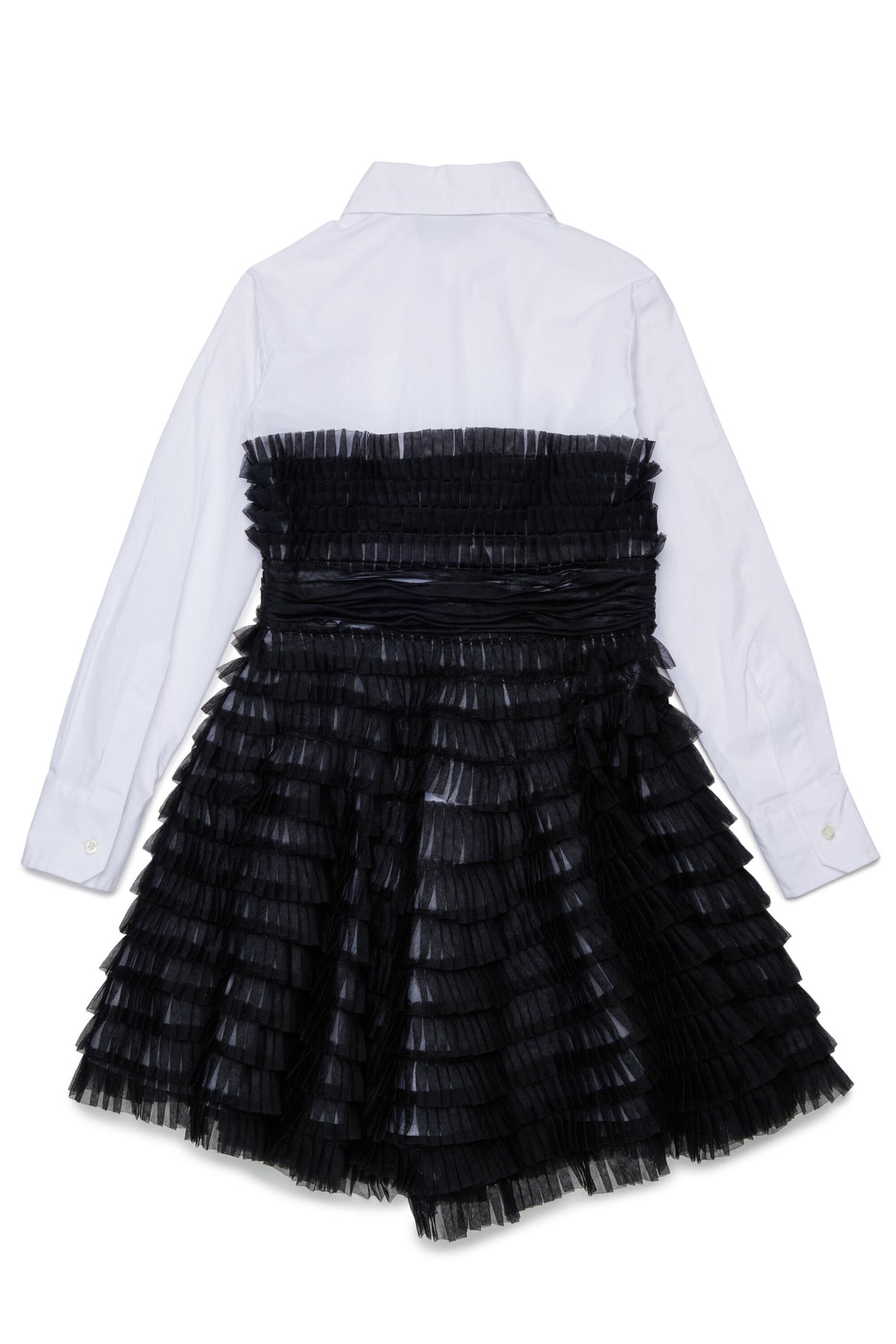 Robe chemise à volants plissés