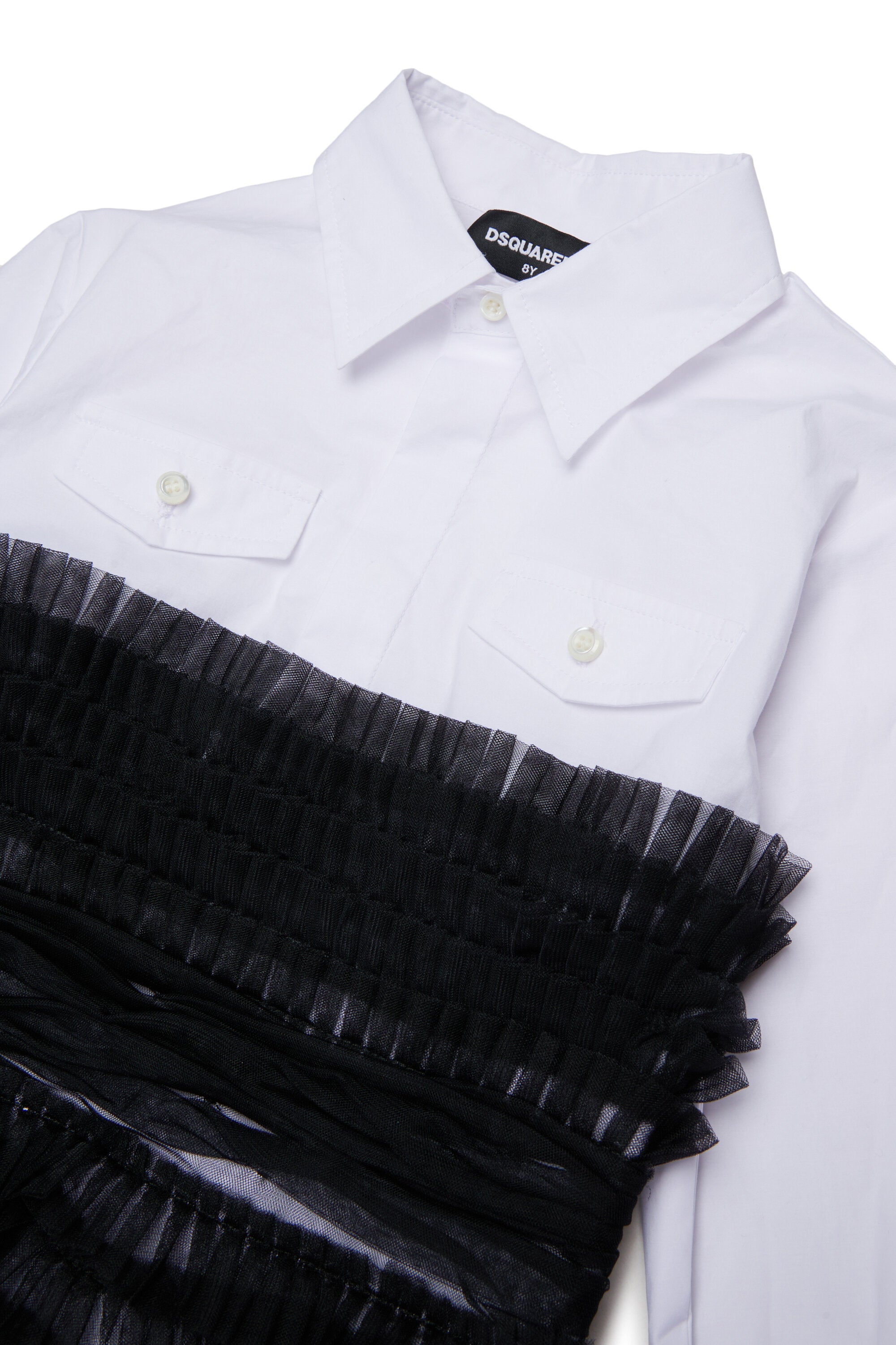 Robe chemise à volants plissés