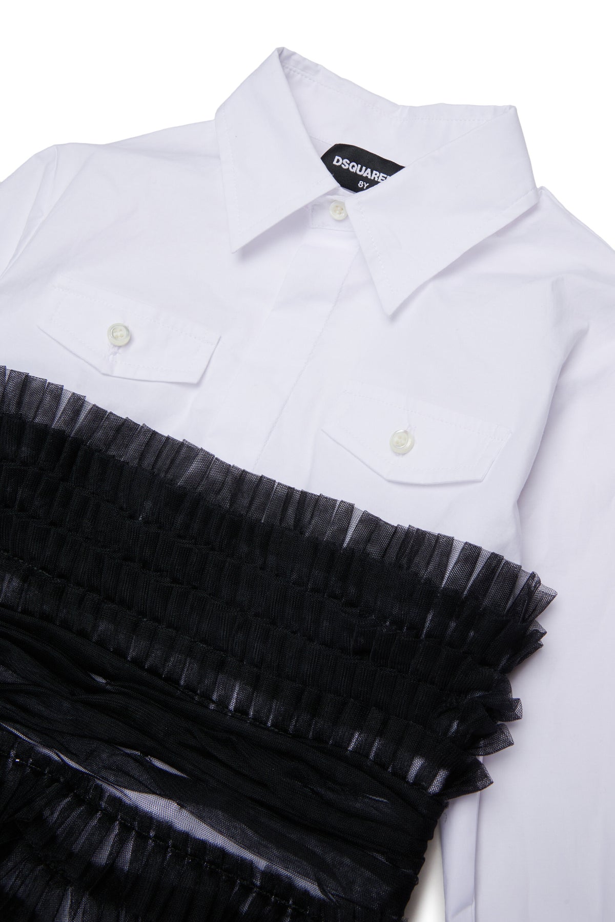 Robe chemise à volants plissés