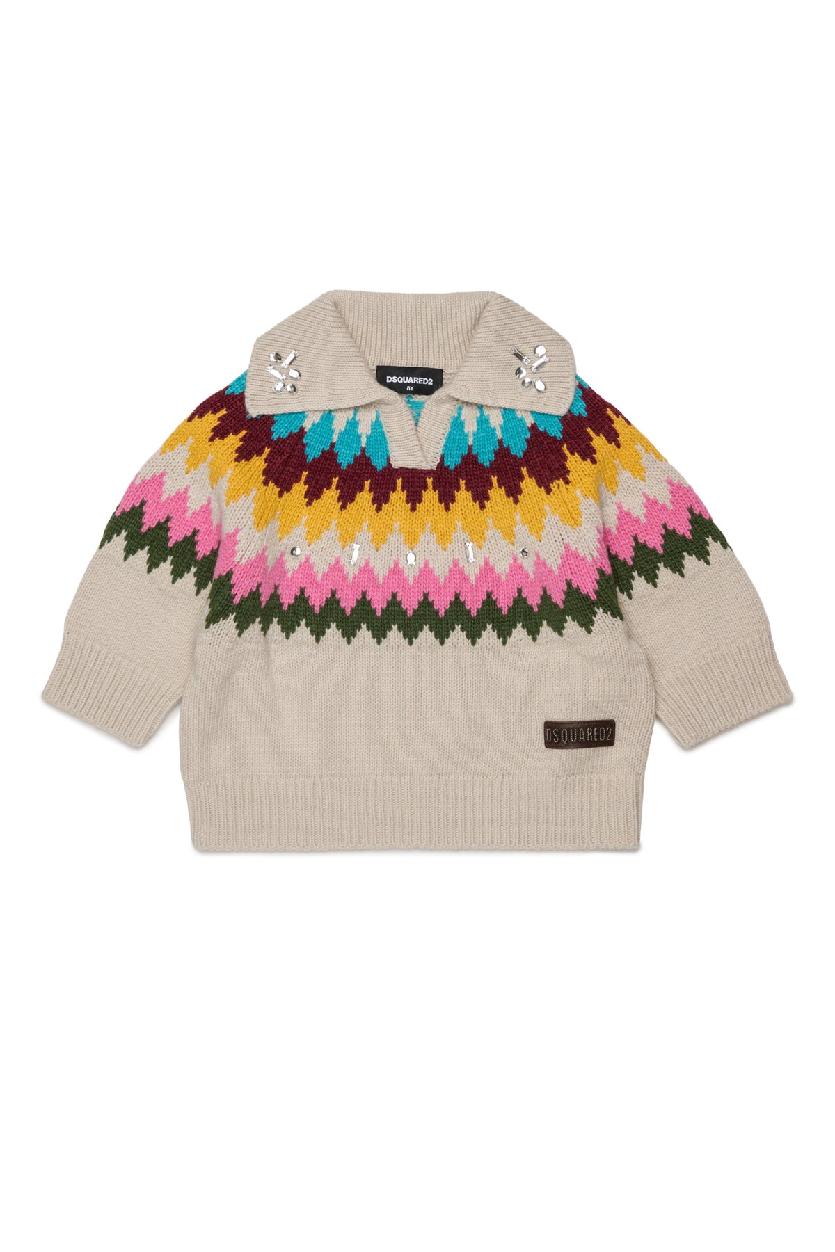 Jacquard pullover with logo