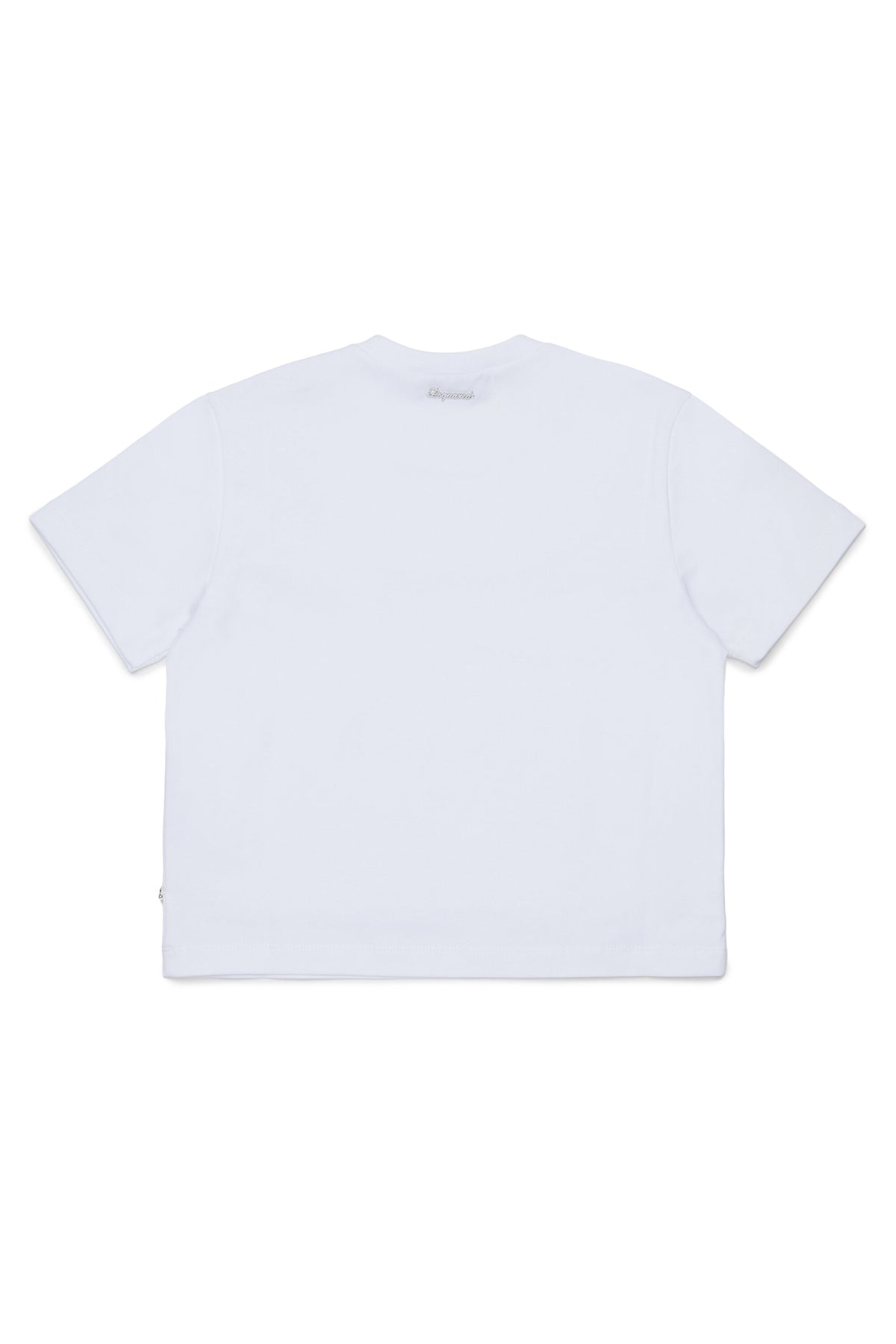Camiseta con aplicaciones de joya y logo