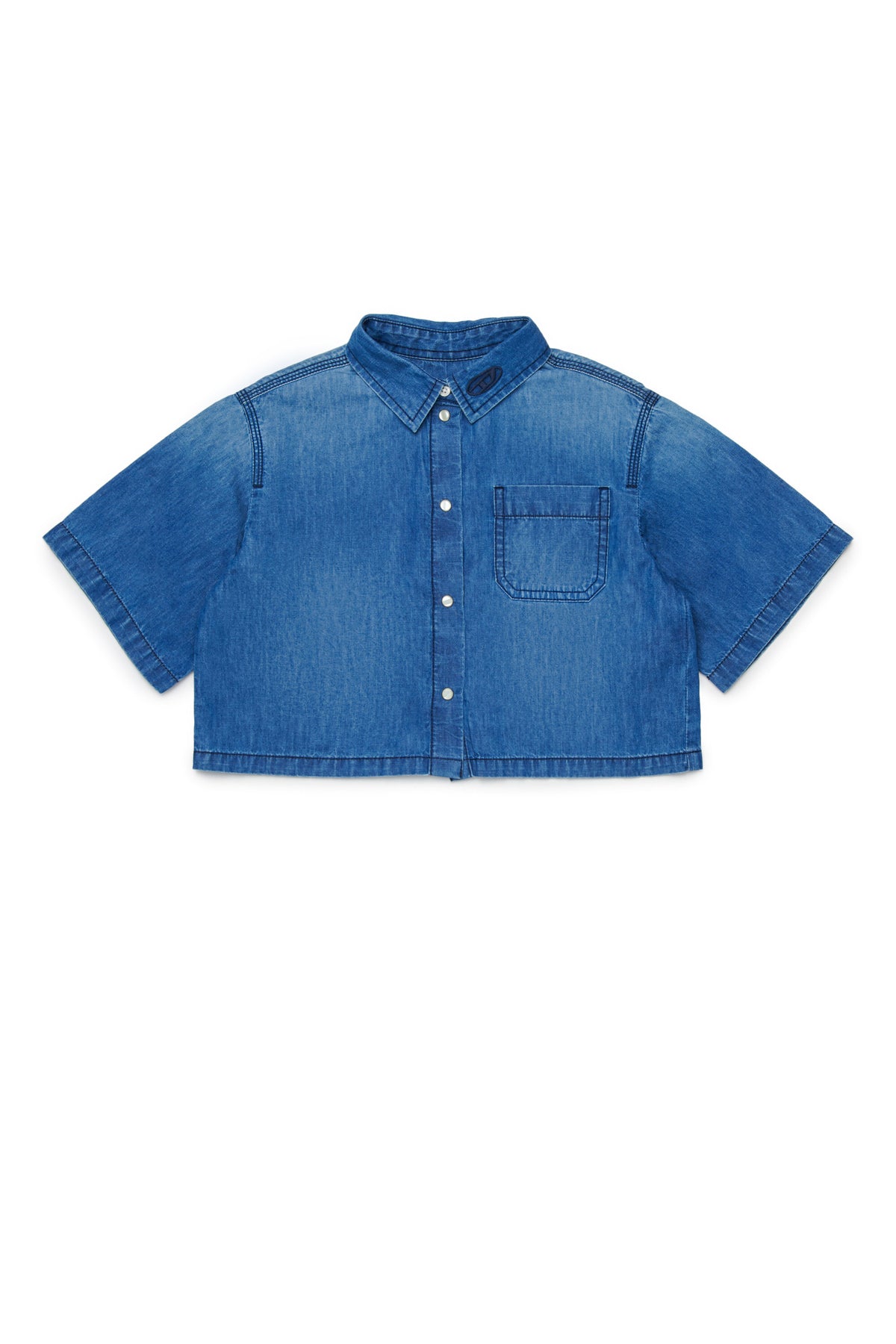 Chemise en denim à manches courtes