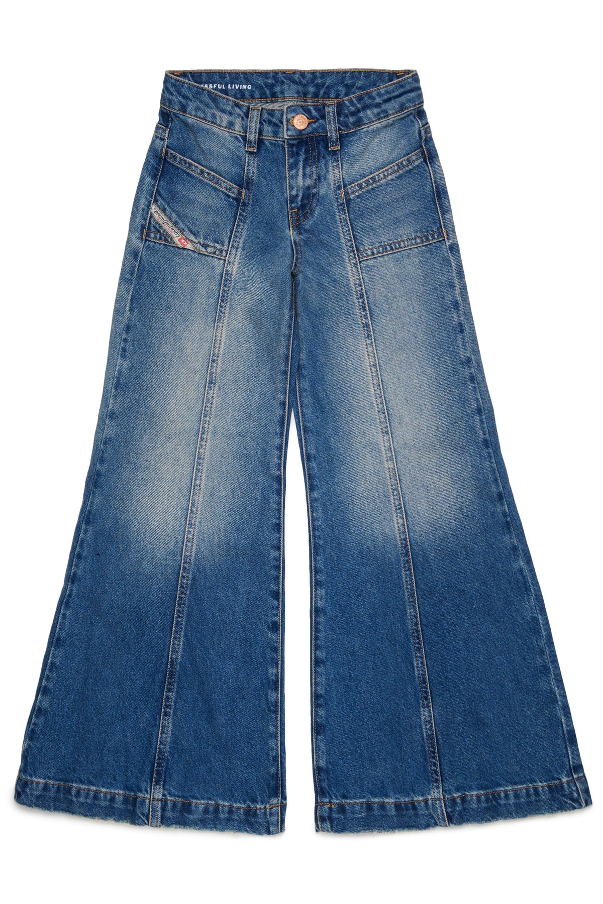Jeans coupe flare bleu moyen - D-Pam