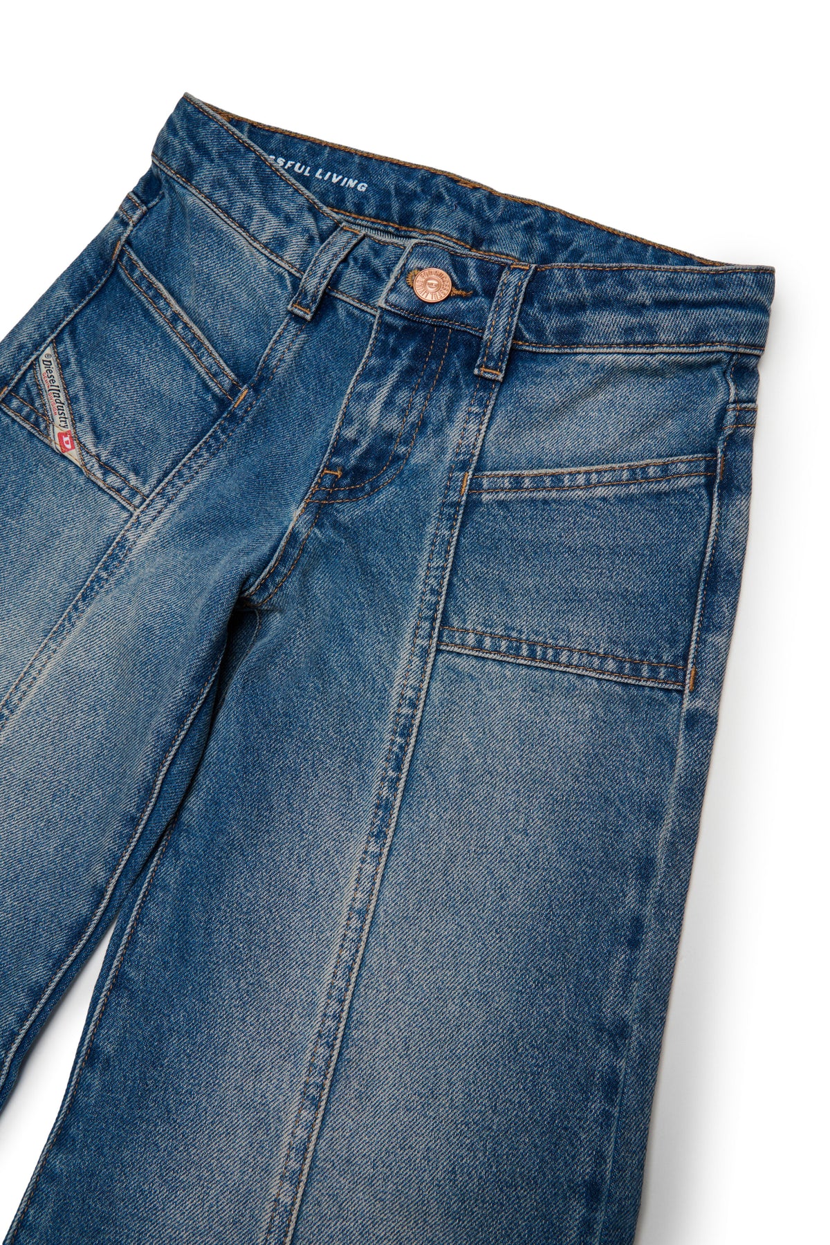 Jeans coupe flare bleu moyen - D-Pam