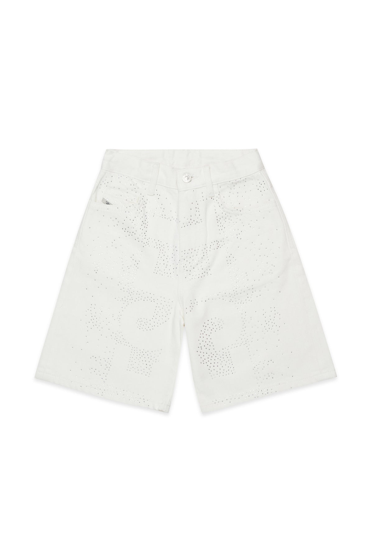 Short en denim avec applications frontales