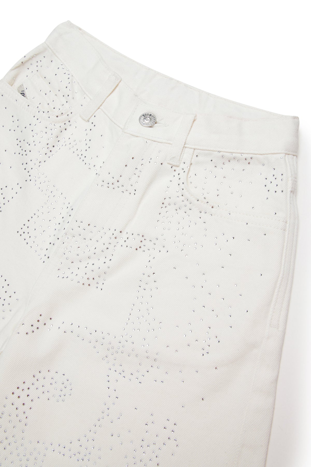 Short en denim avec applications frontales