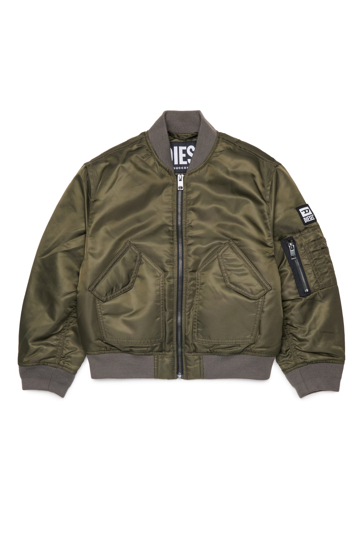 Cazadora bomber con logotipo y bolsillos con cremallera