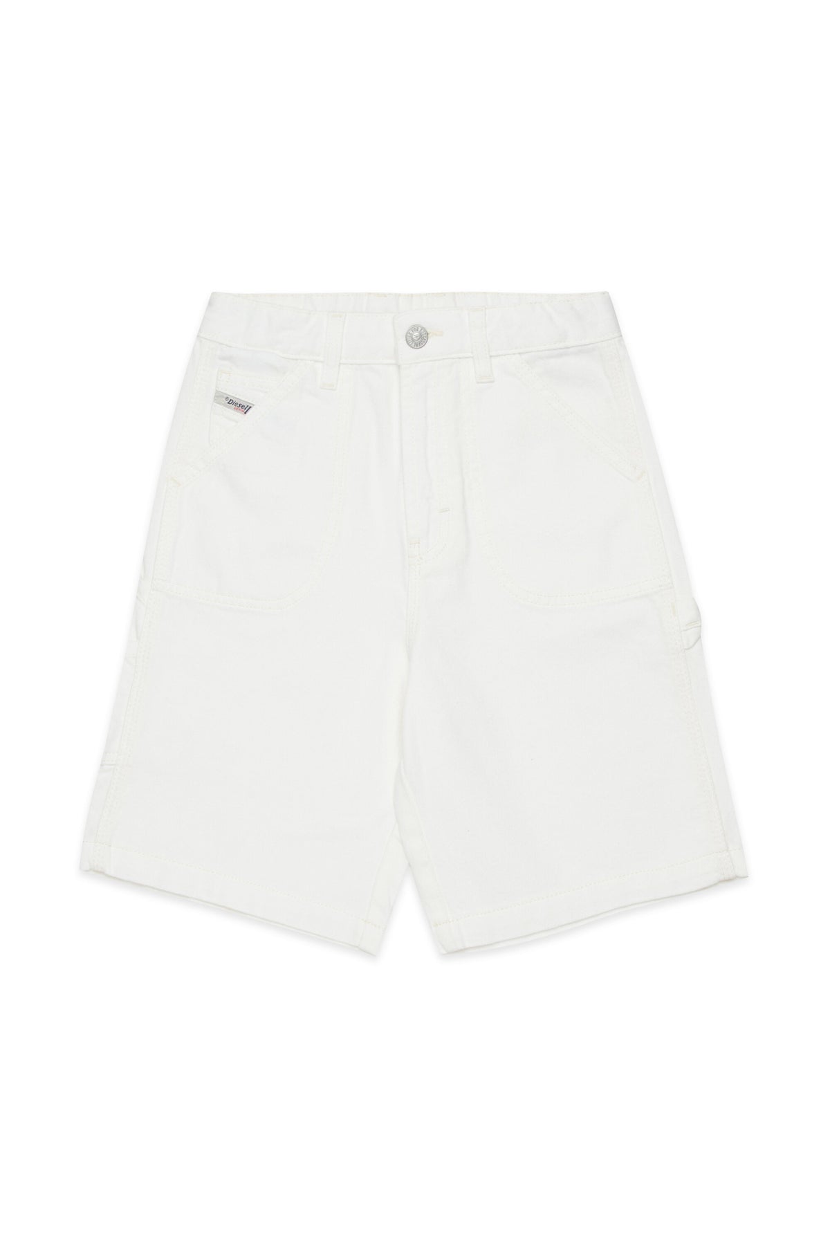 White denim shorts with logo - D-Bart