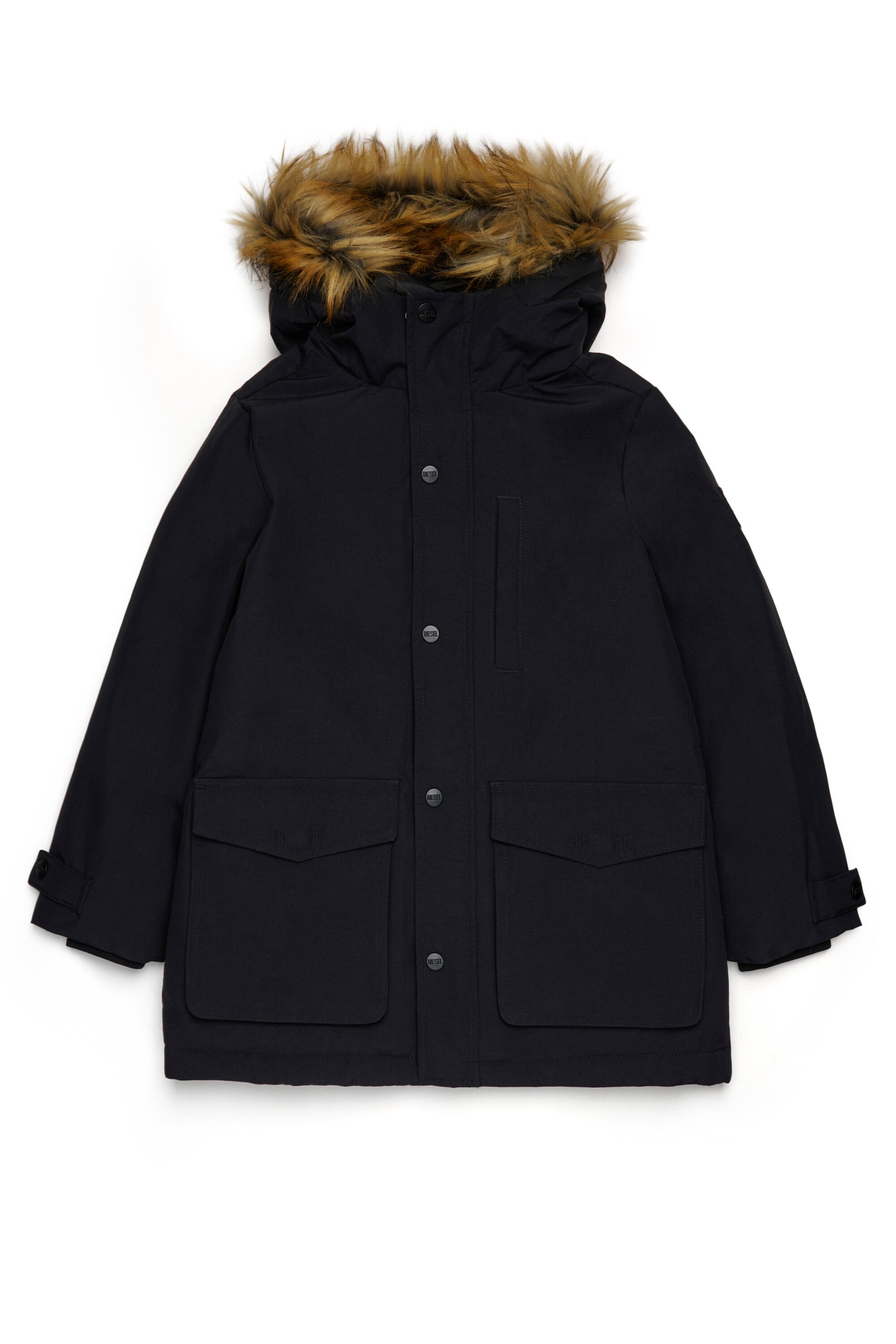 Veste matelassée avec capuche en fausse fourrure
