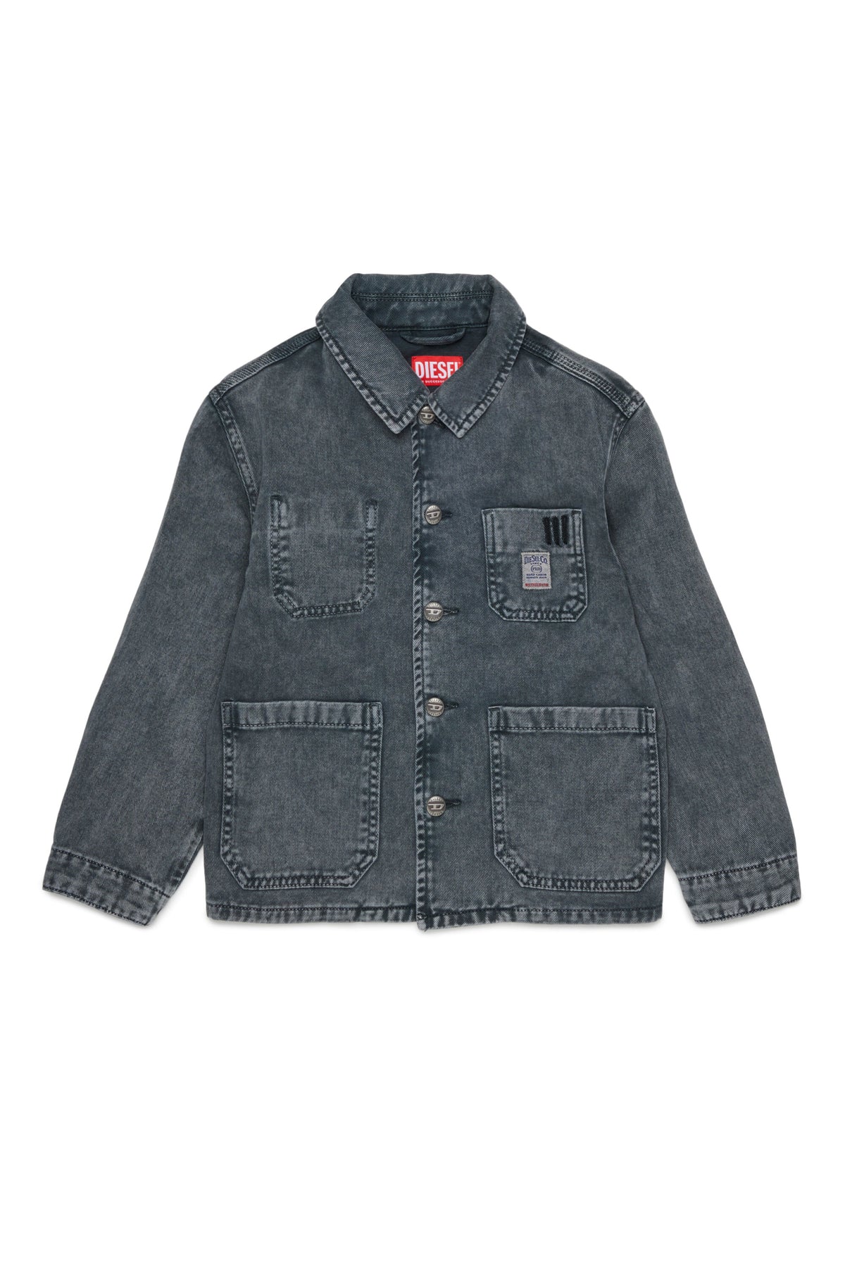 Denim jacket with printed logo