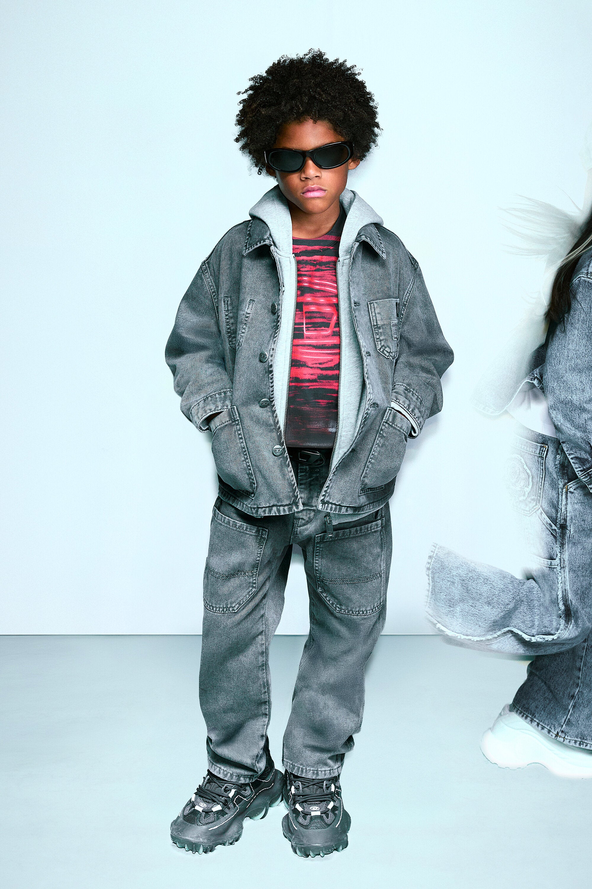 Veste en denim avec logo imprimé
