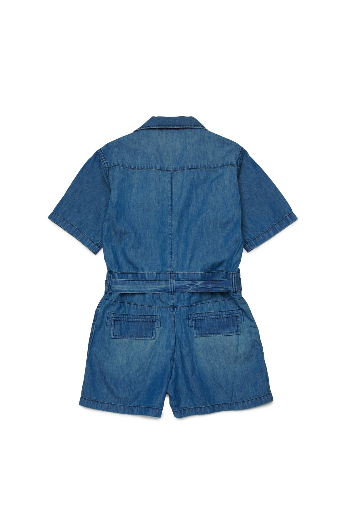 Combinaison courte en denim avec logo