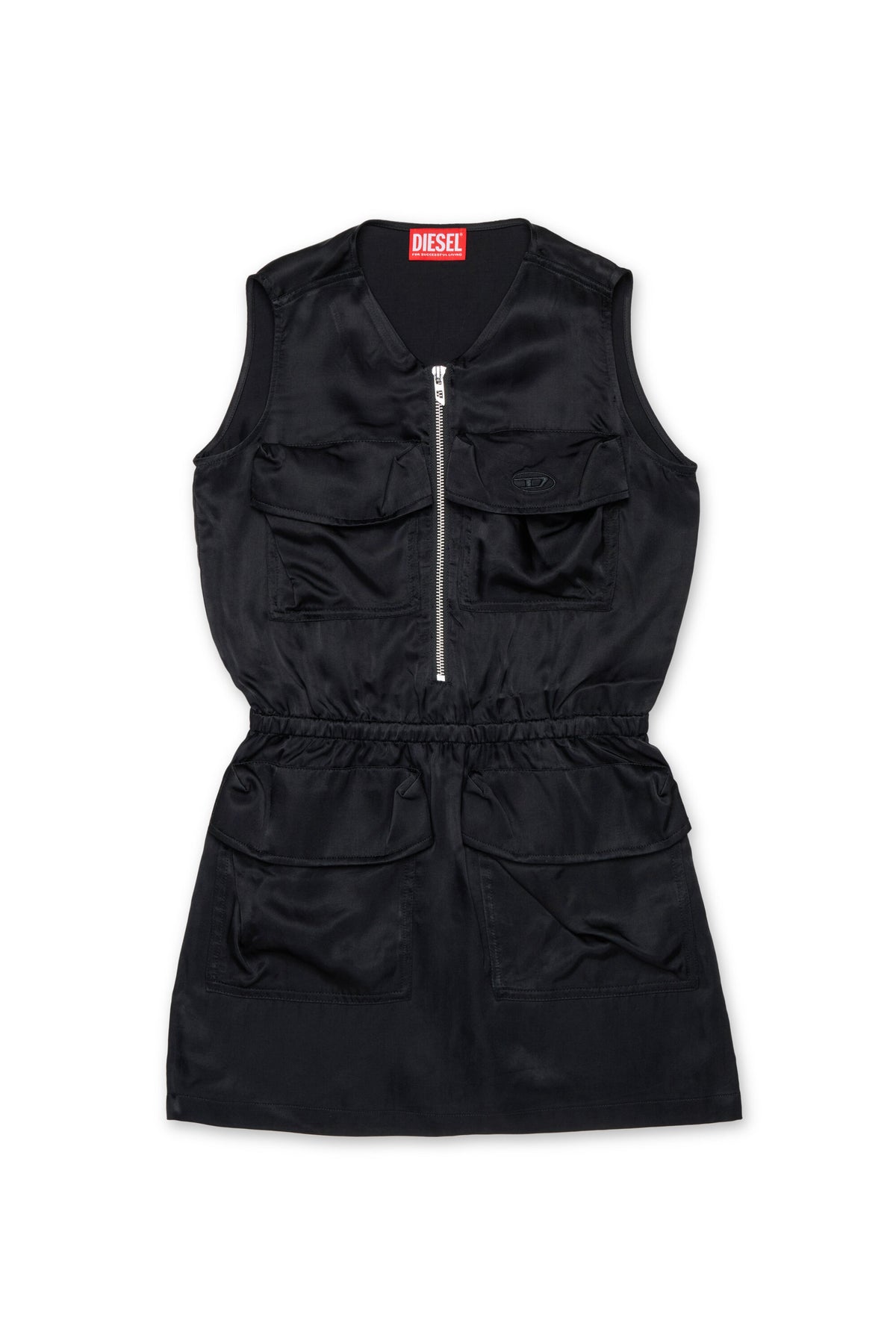 Sleeveless dress with logo