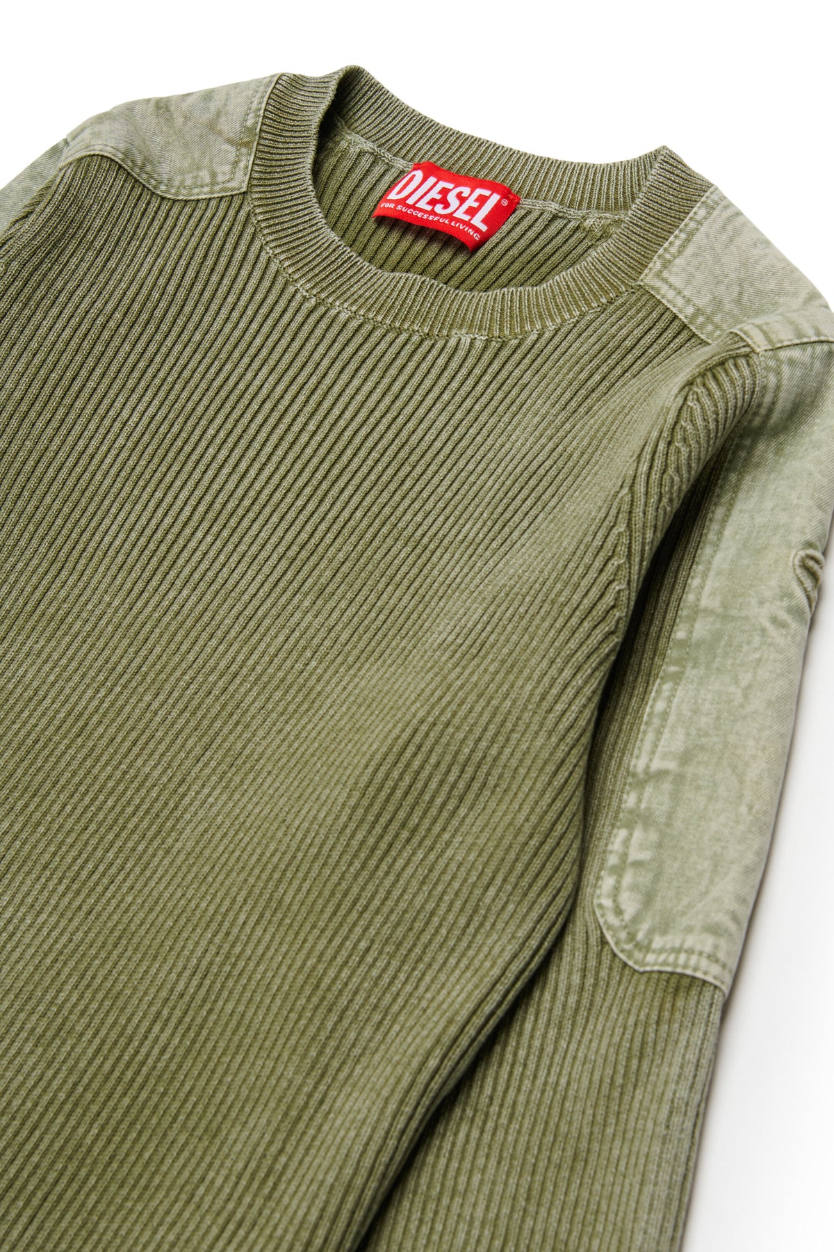 Jersey de punto acanalado con cuello redondo y logo