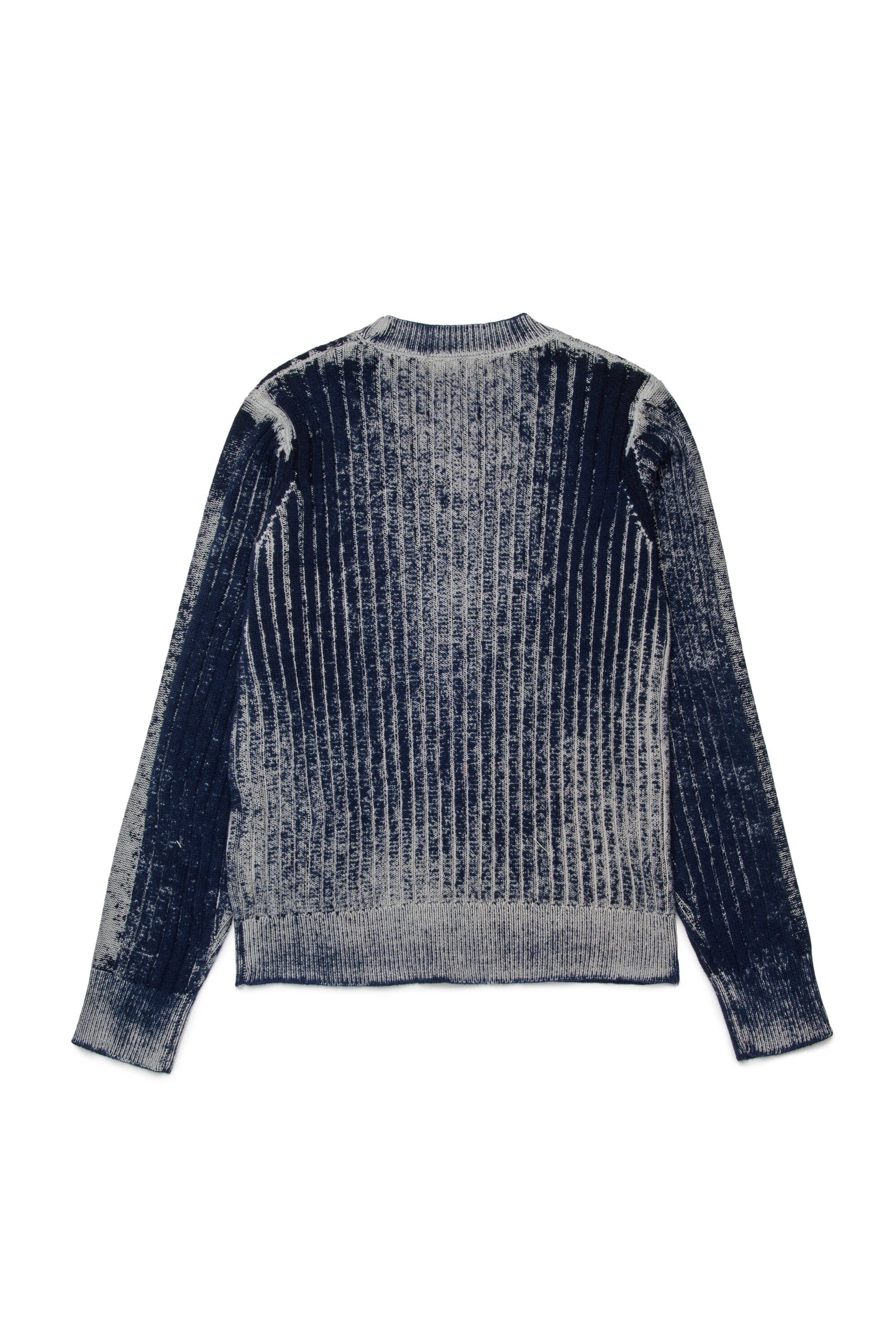 Ribbed crew-neck pullover with logo