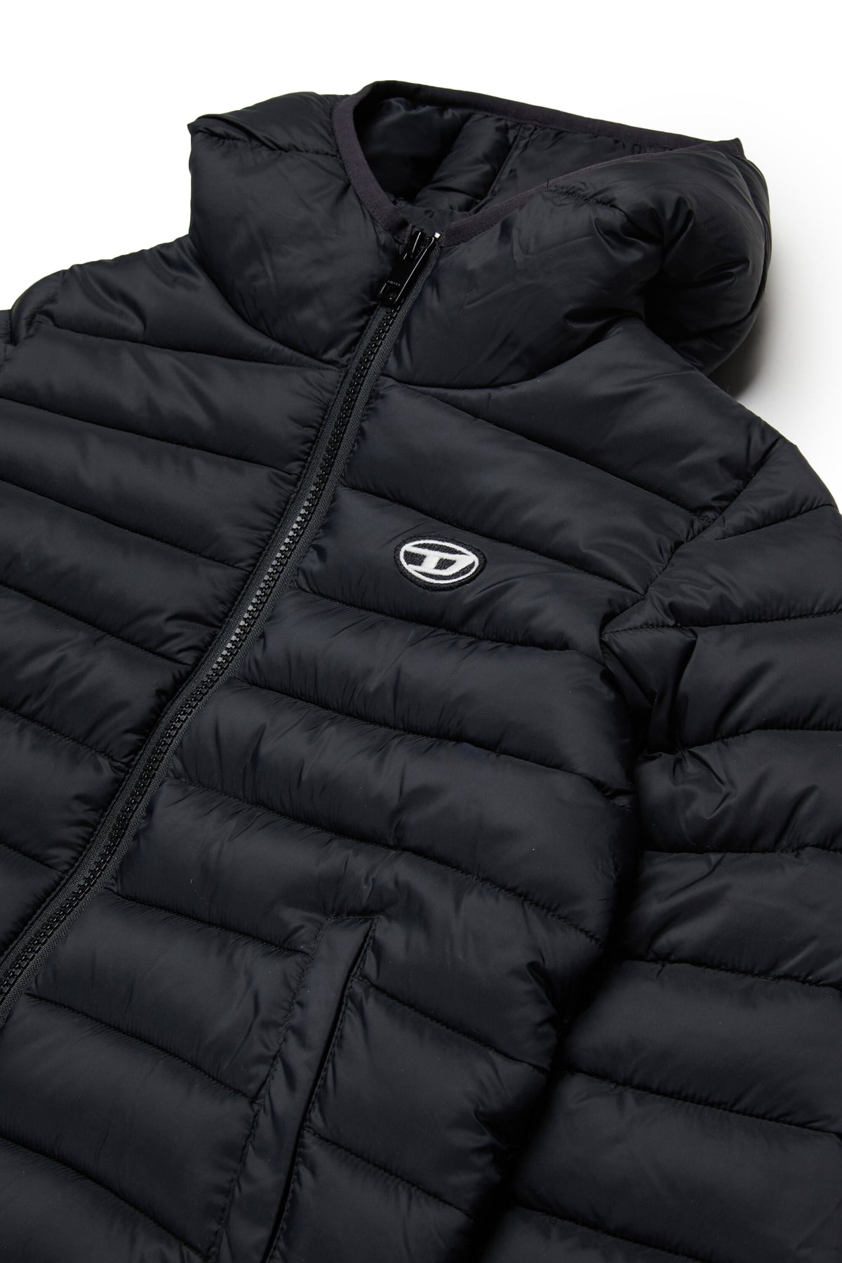 Padded jacket with printed logo