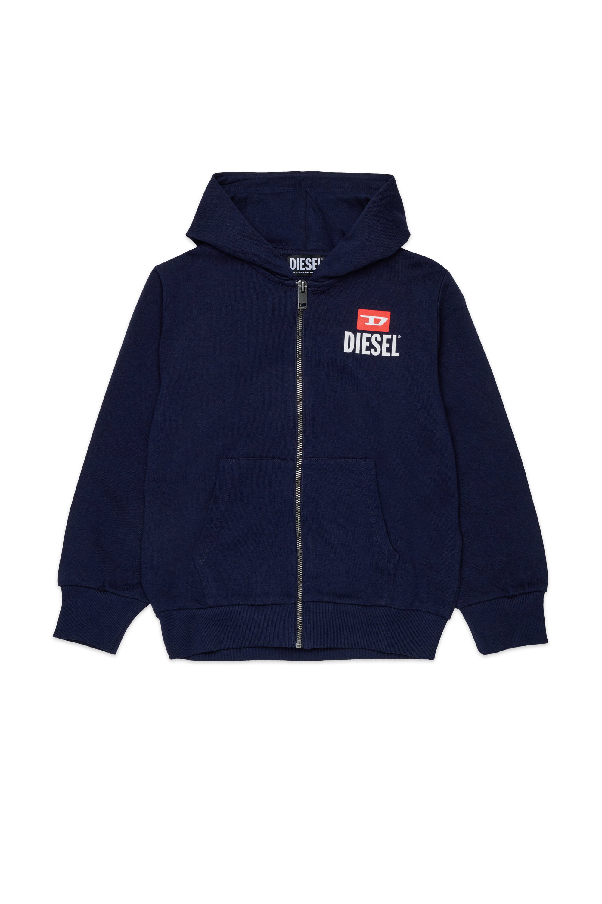 Sudadera con cremallera completa y logo