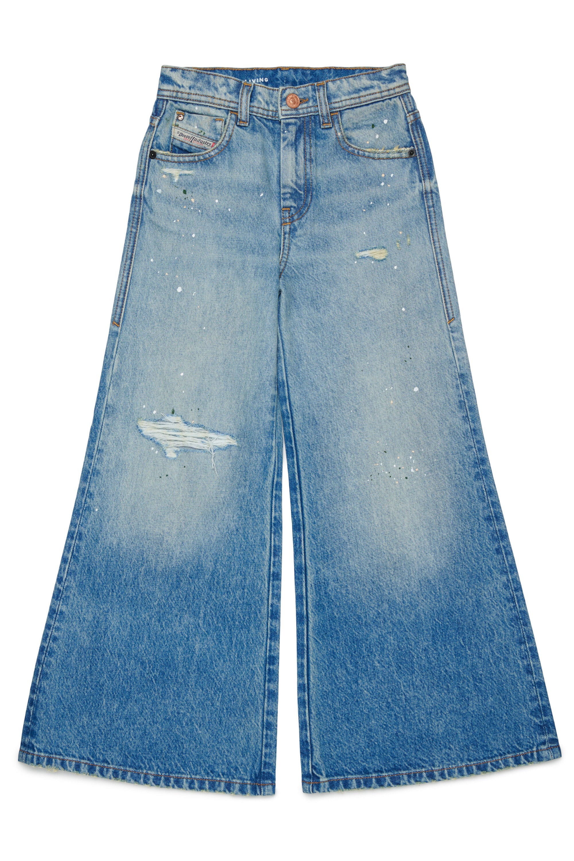 Jeans coupe flare effet usé - D-Aromy