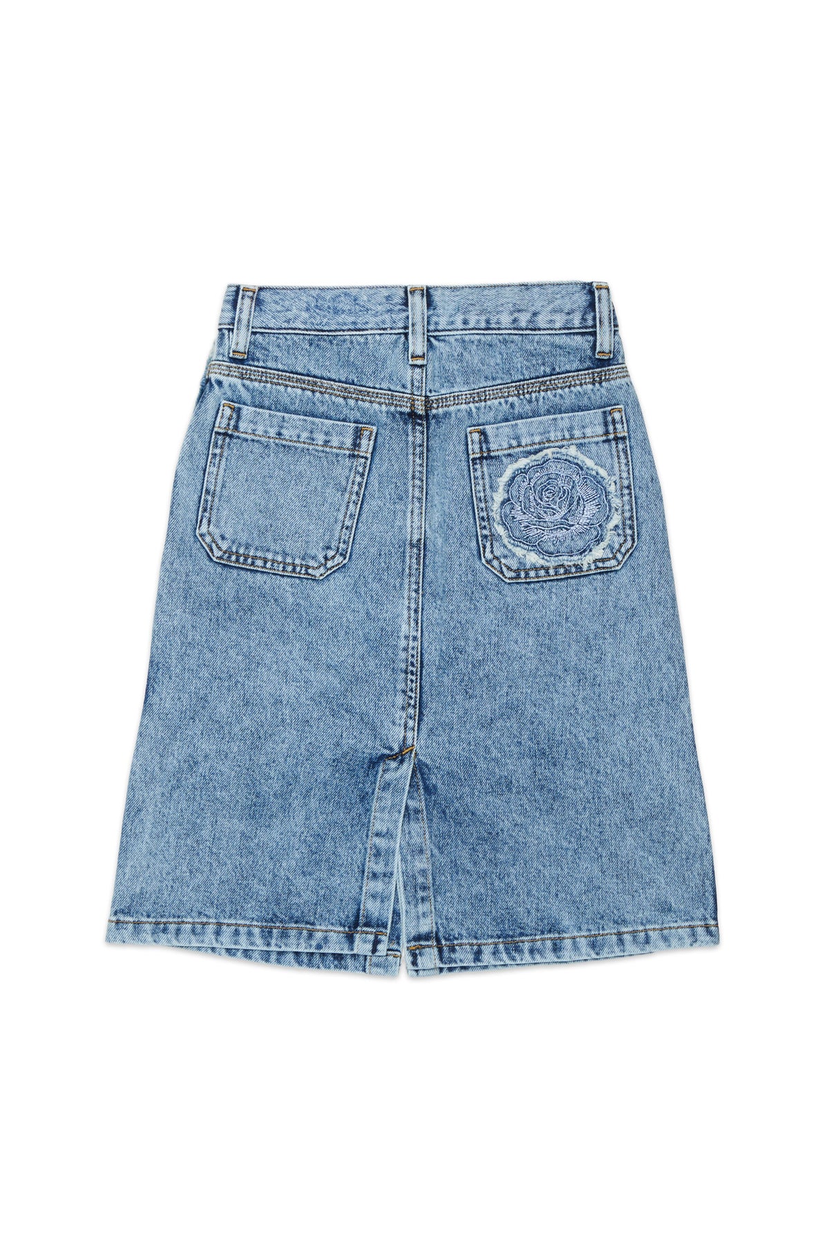 Jupe en denim avec broderie au dos