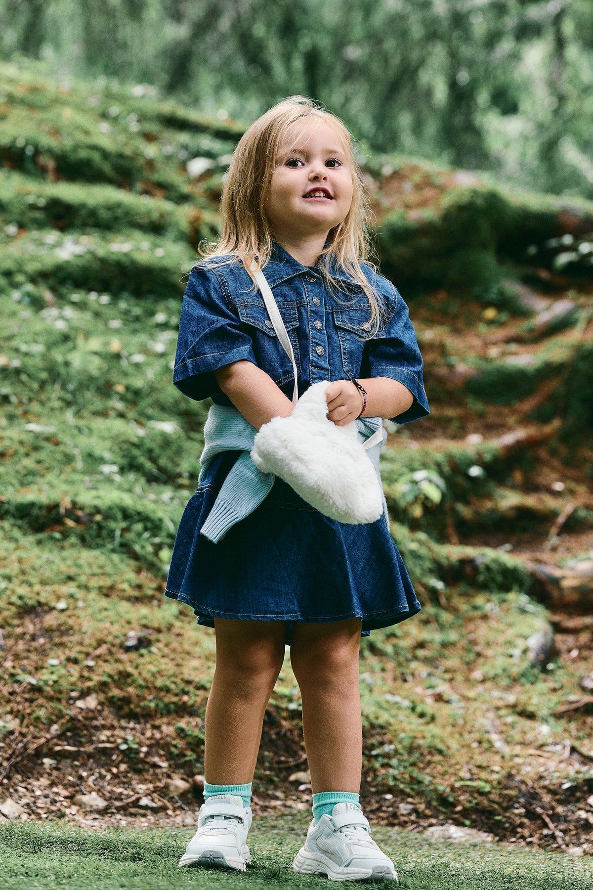 Robe en denim avec logo