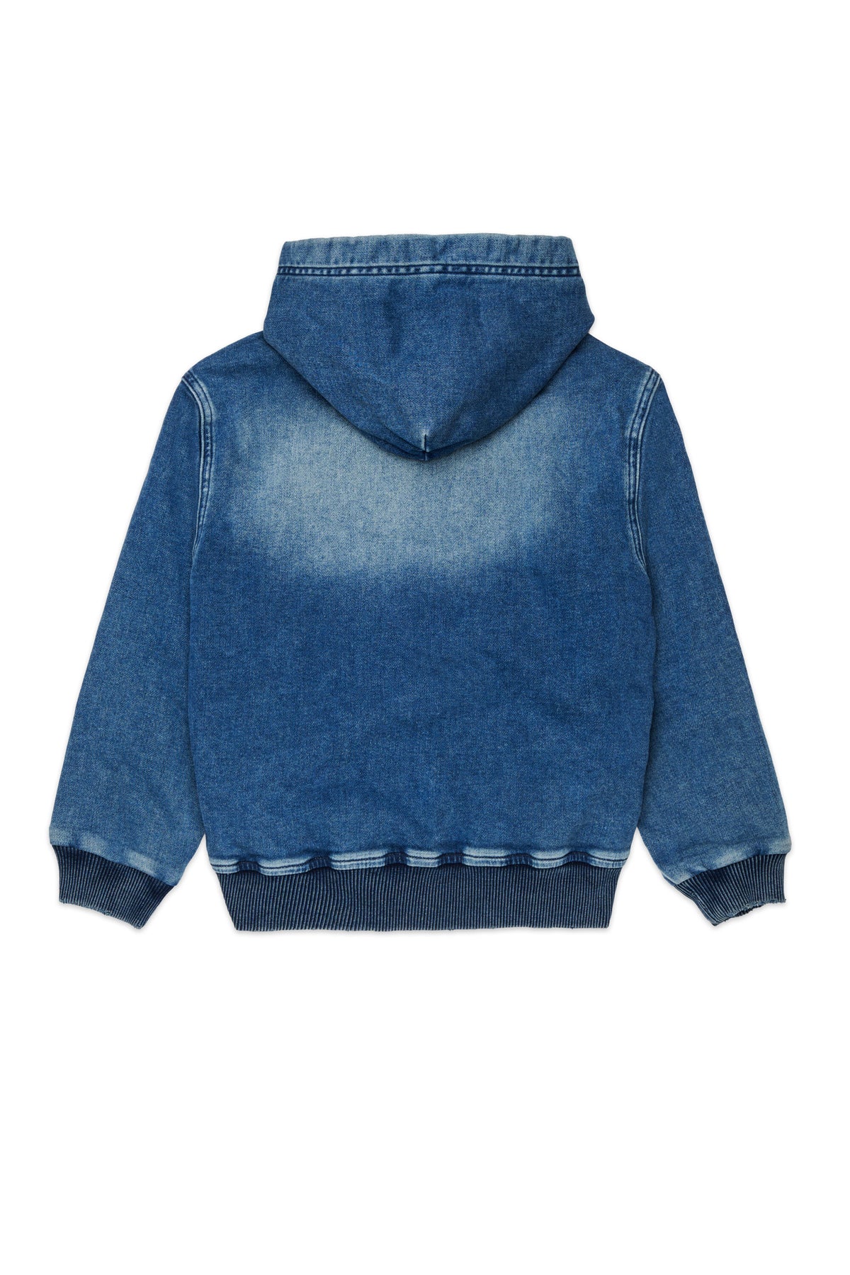Sweat zippé effet denim avec logo