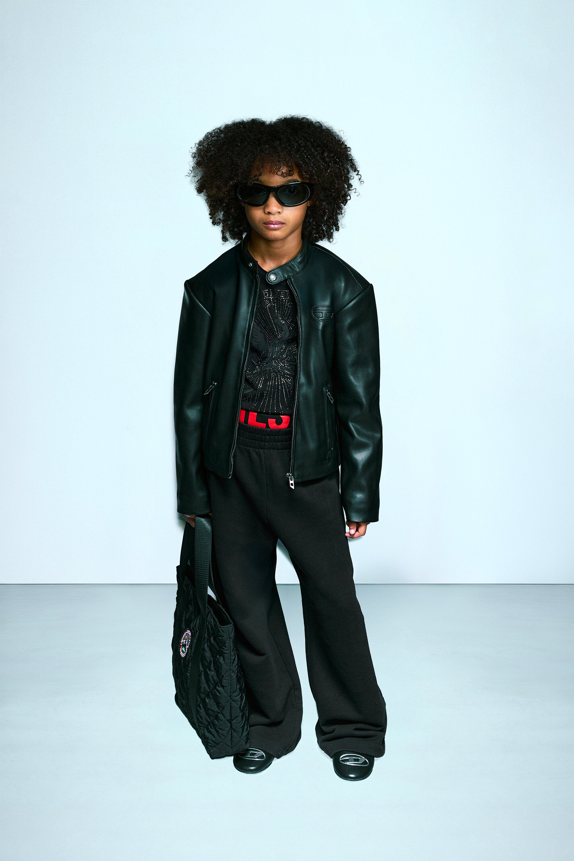 Veste biker avec logo imprimé