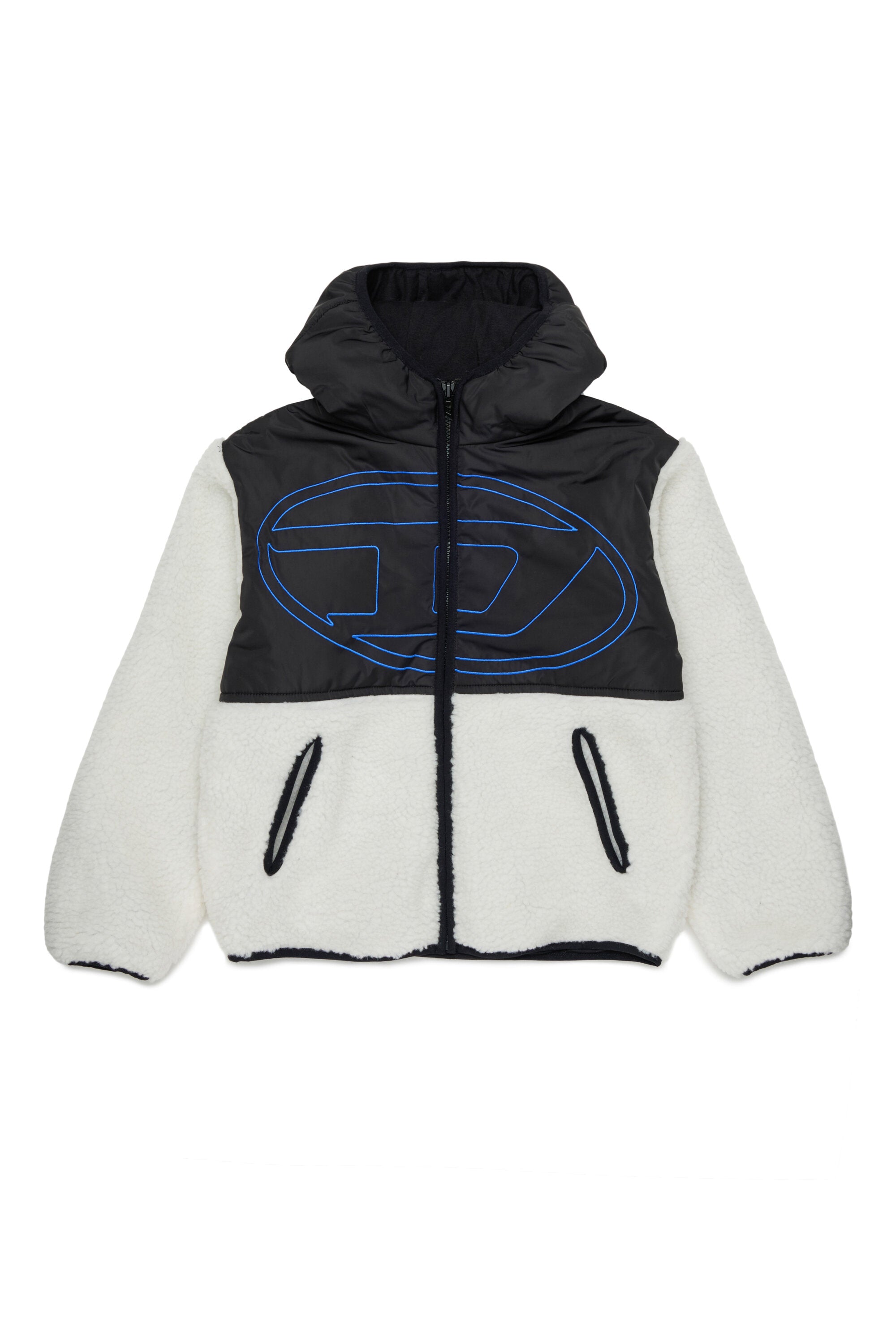 Chaqueta teddy con logo estampado