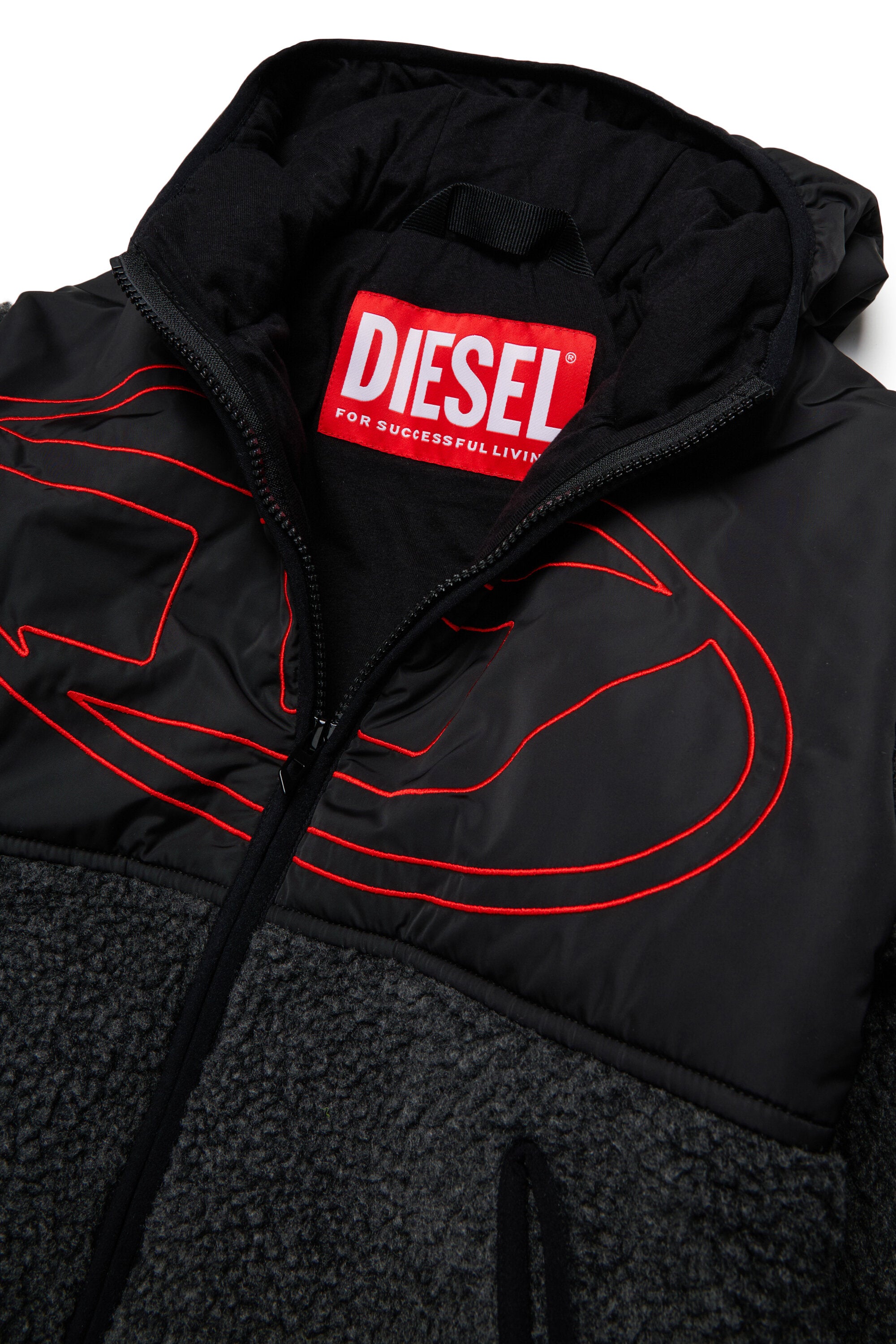 Chaqueta teddy con logo estampado