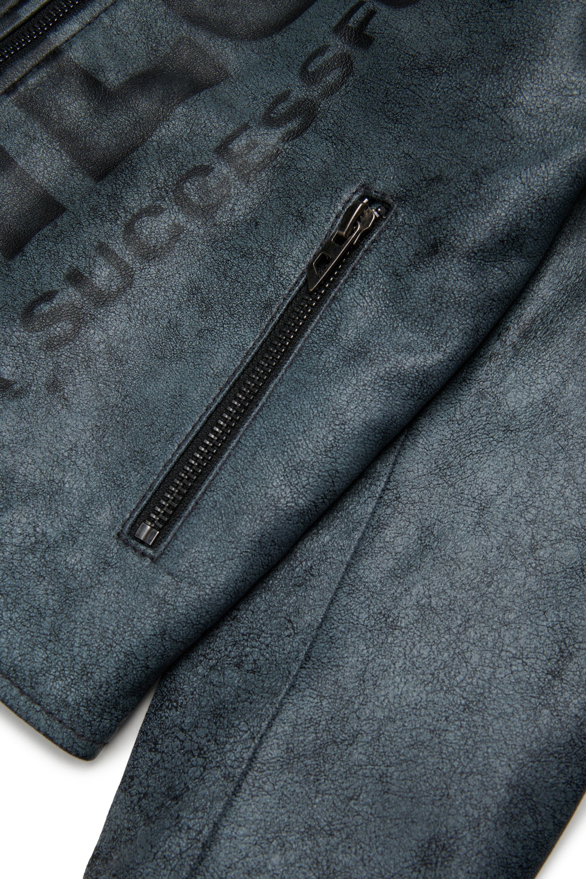 Biker jacket with printed logo