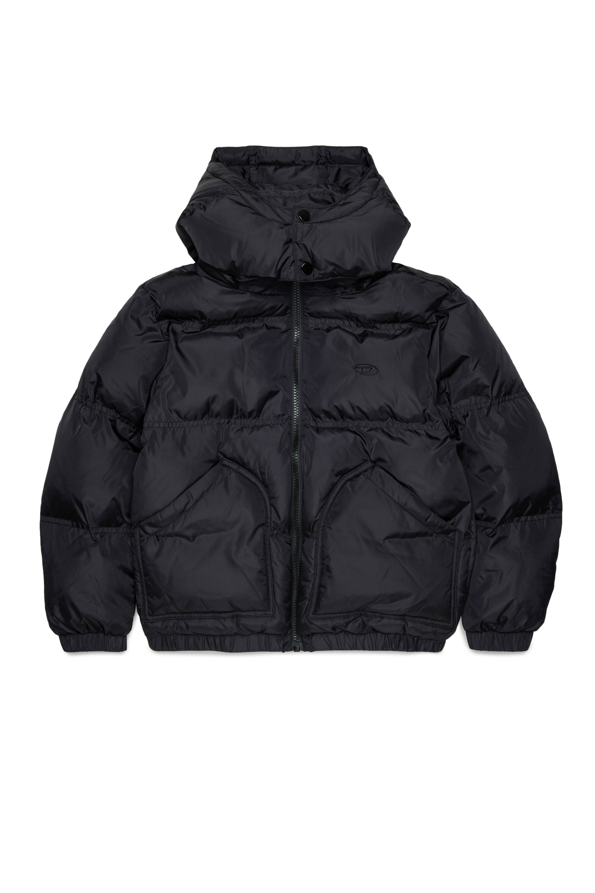 Padded jacket with printed logo
