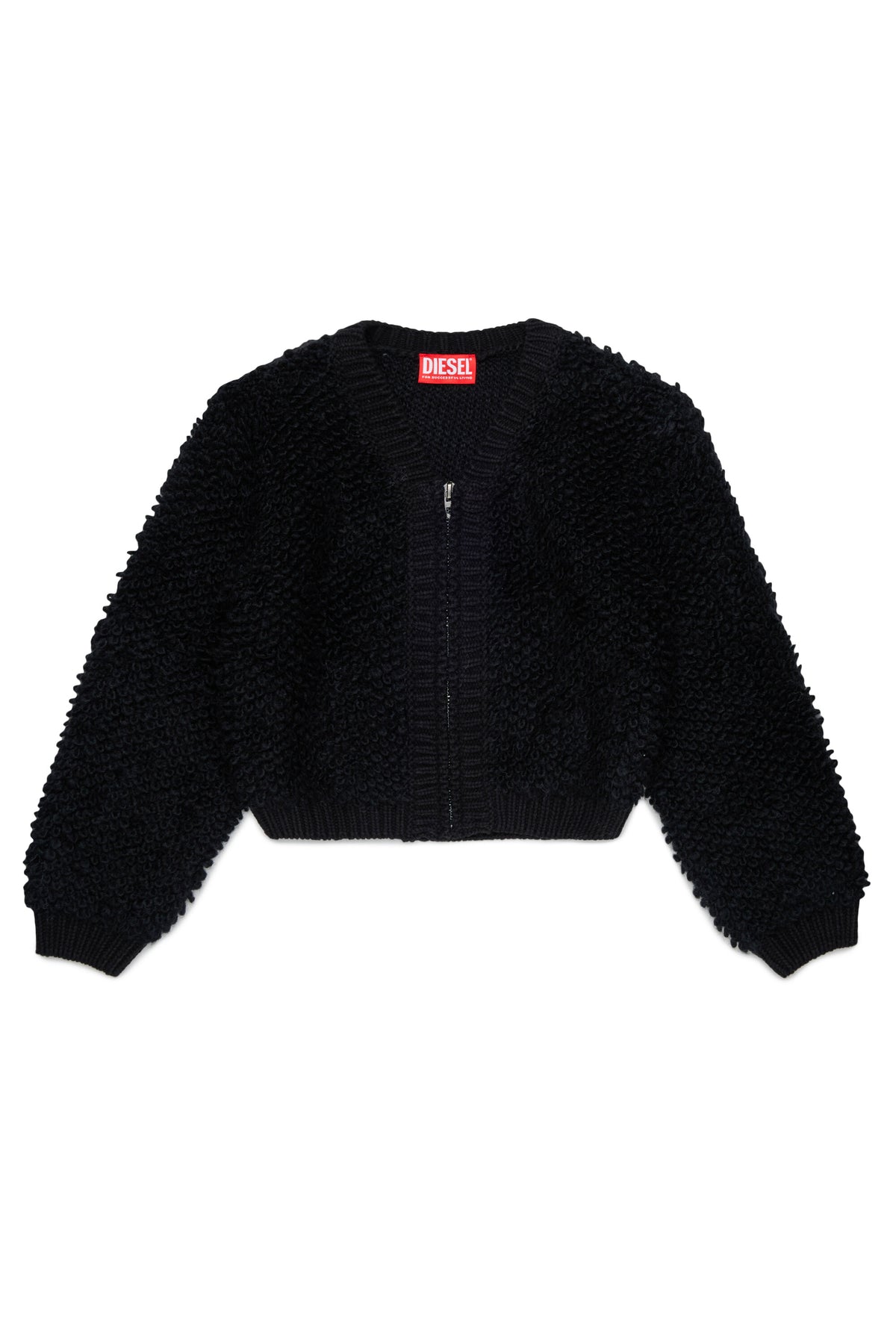 Cardigan zippé en maille avec logo