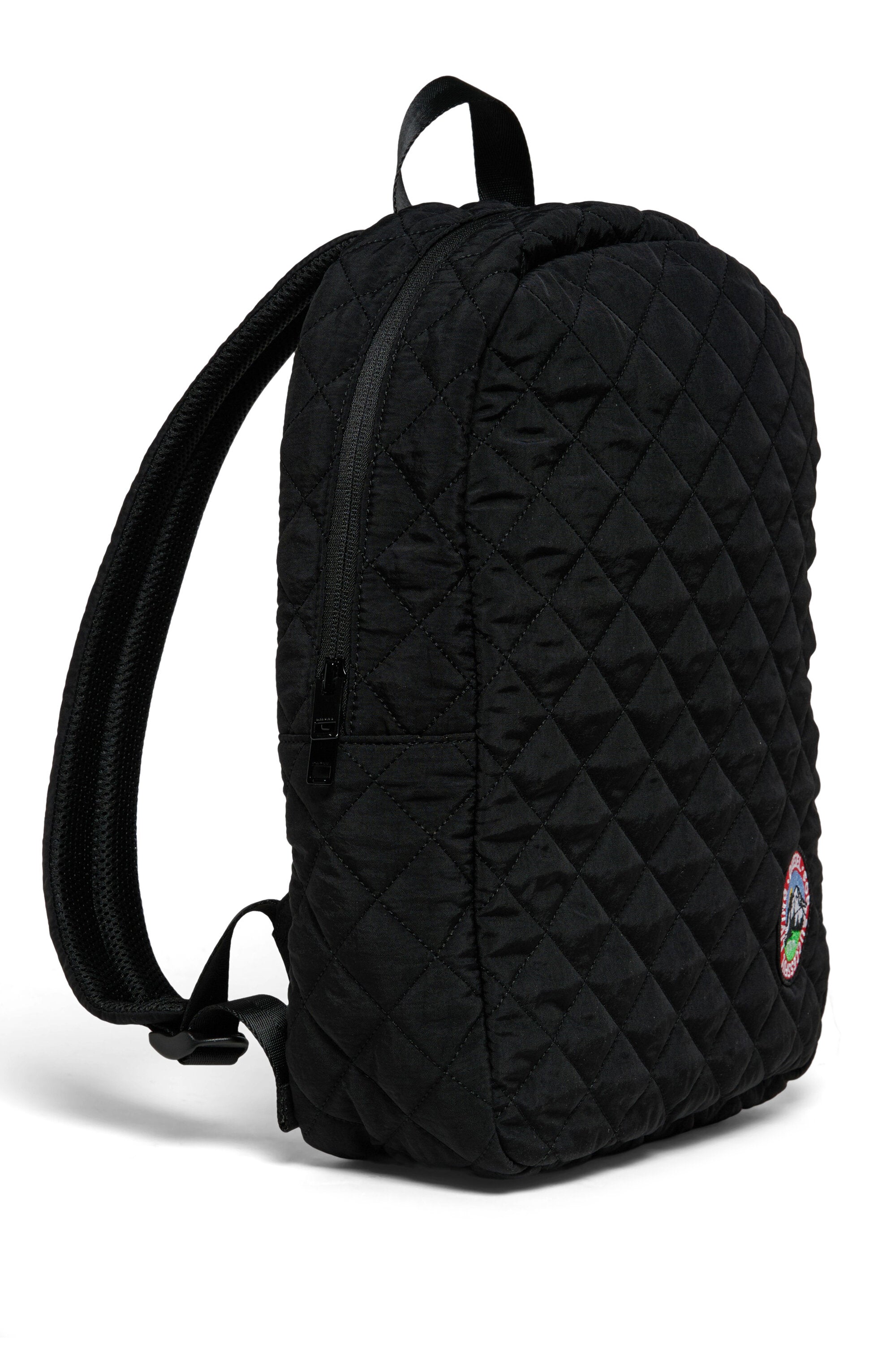 Quilted backpack with logo