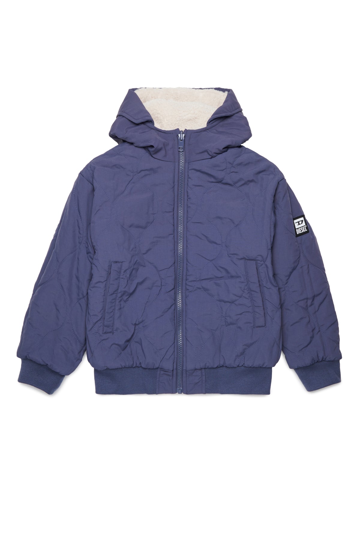 Chaqueta teddy reversible con capucha