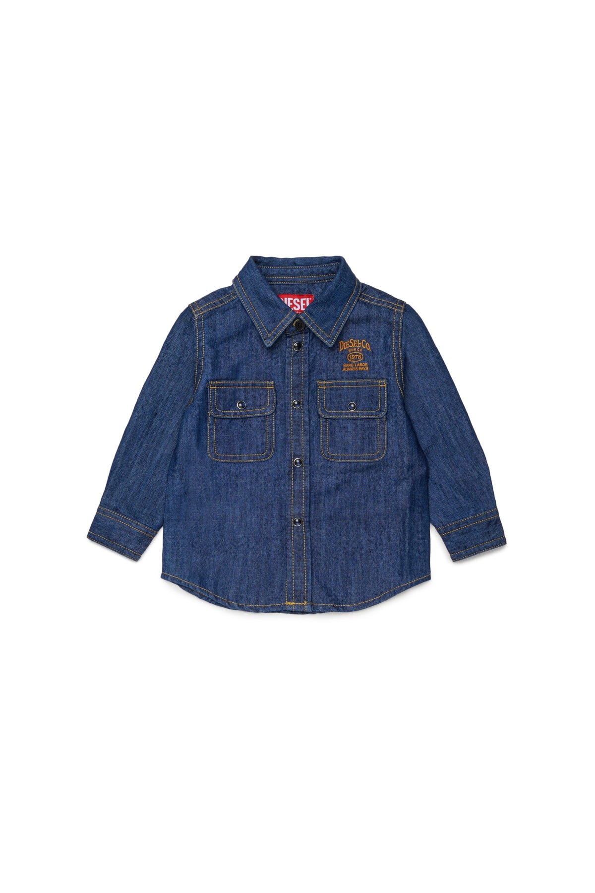 Chemise en denim à manches longues avec logo