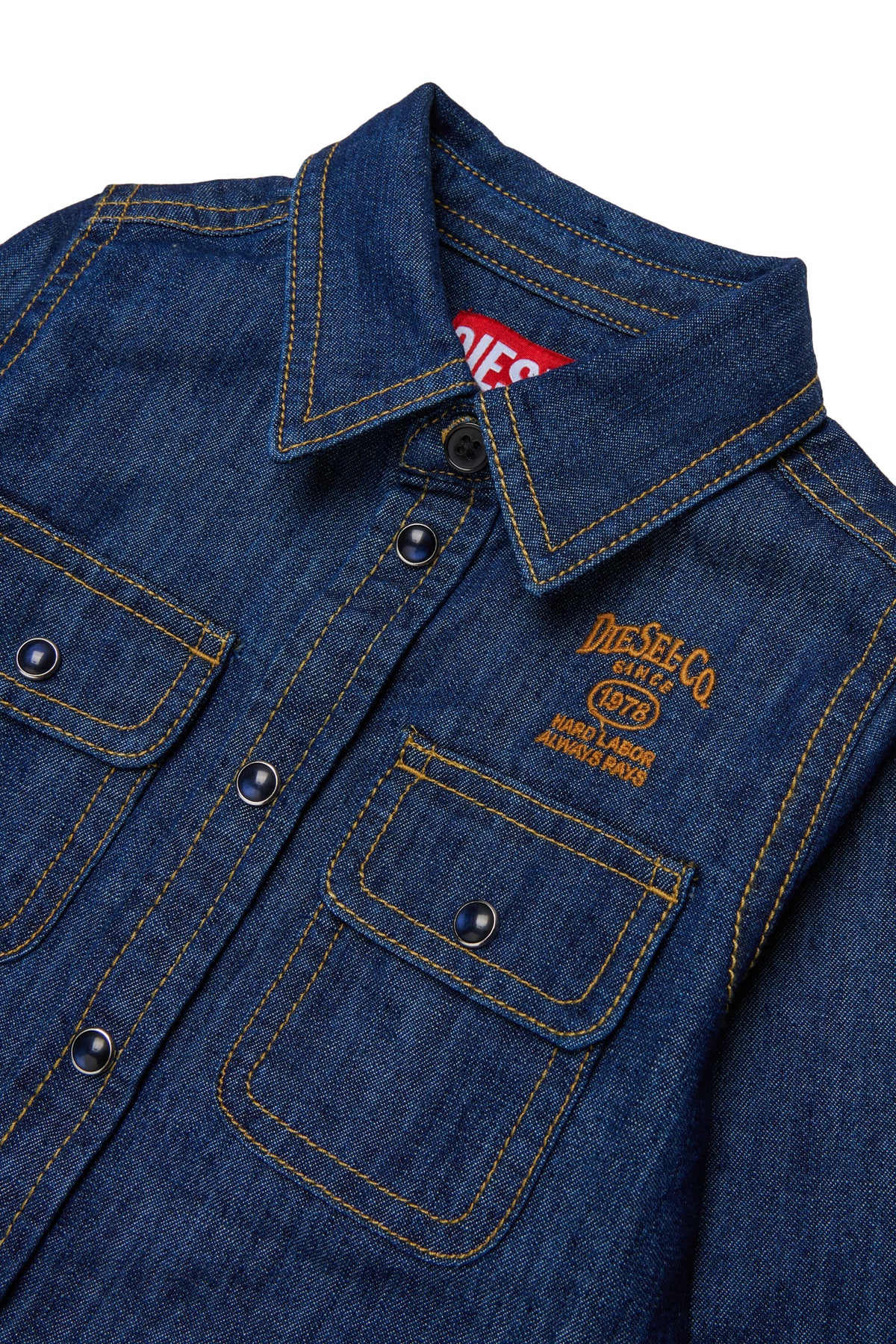 Chemise en denim à manches longues avec logo