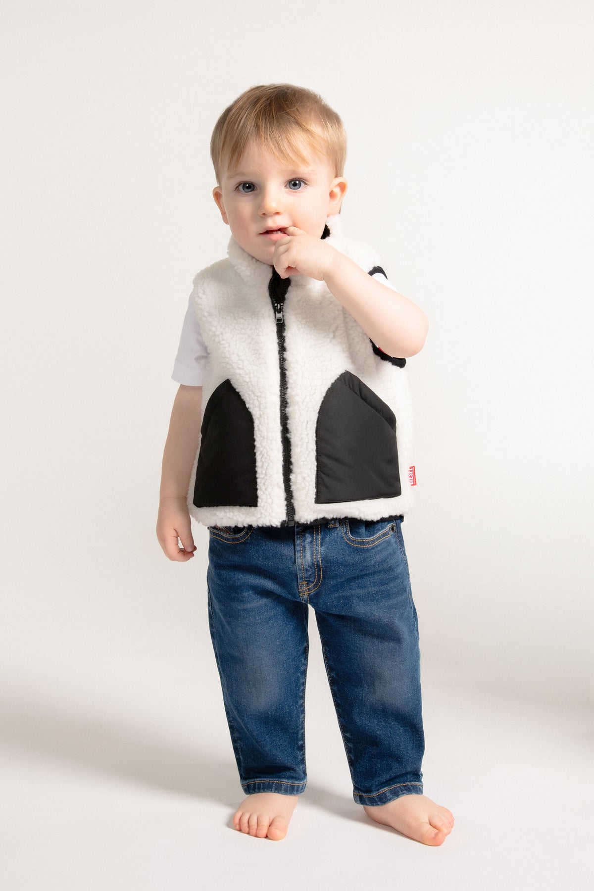 Gilet en teddy avec logo