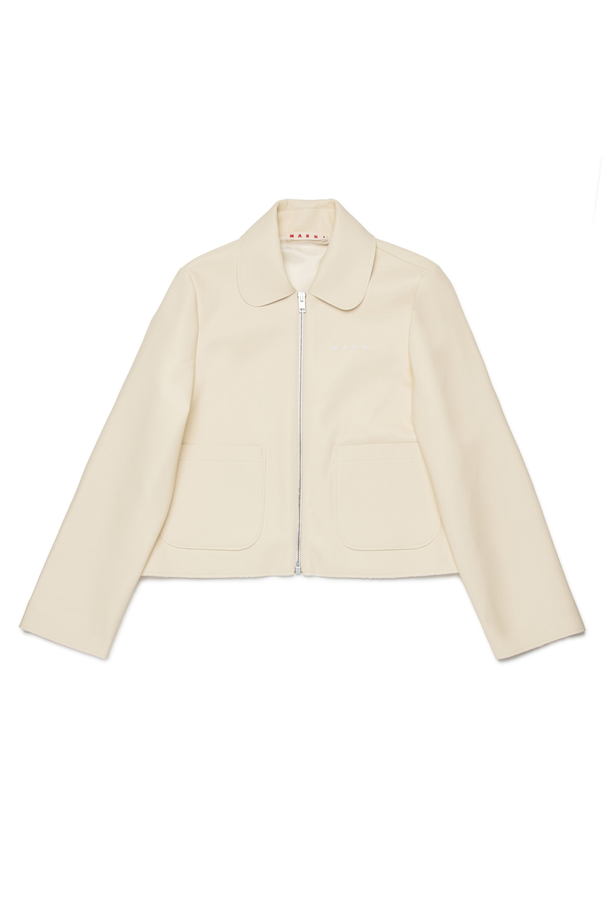 Coated fabric jacket with logo