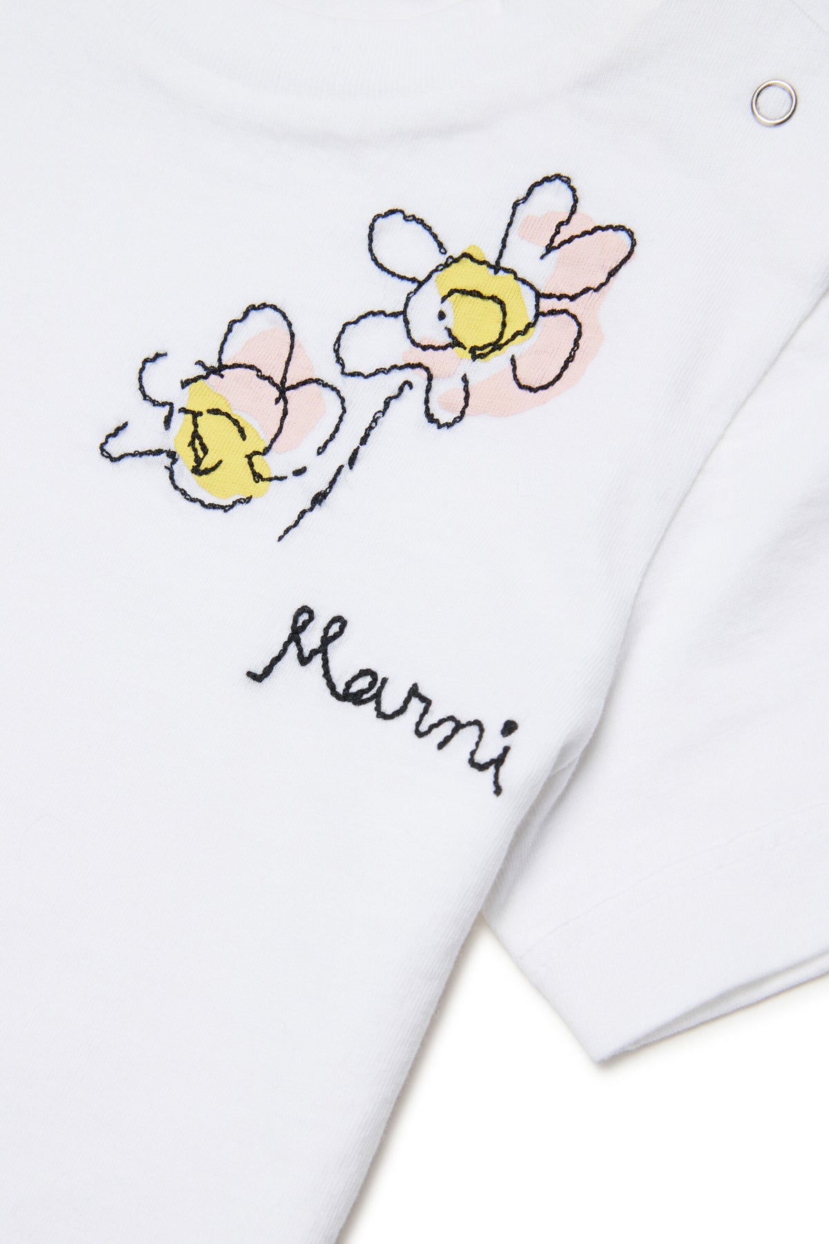 T-shirt avec logo et broderie florale