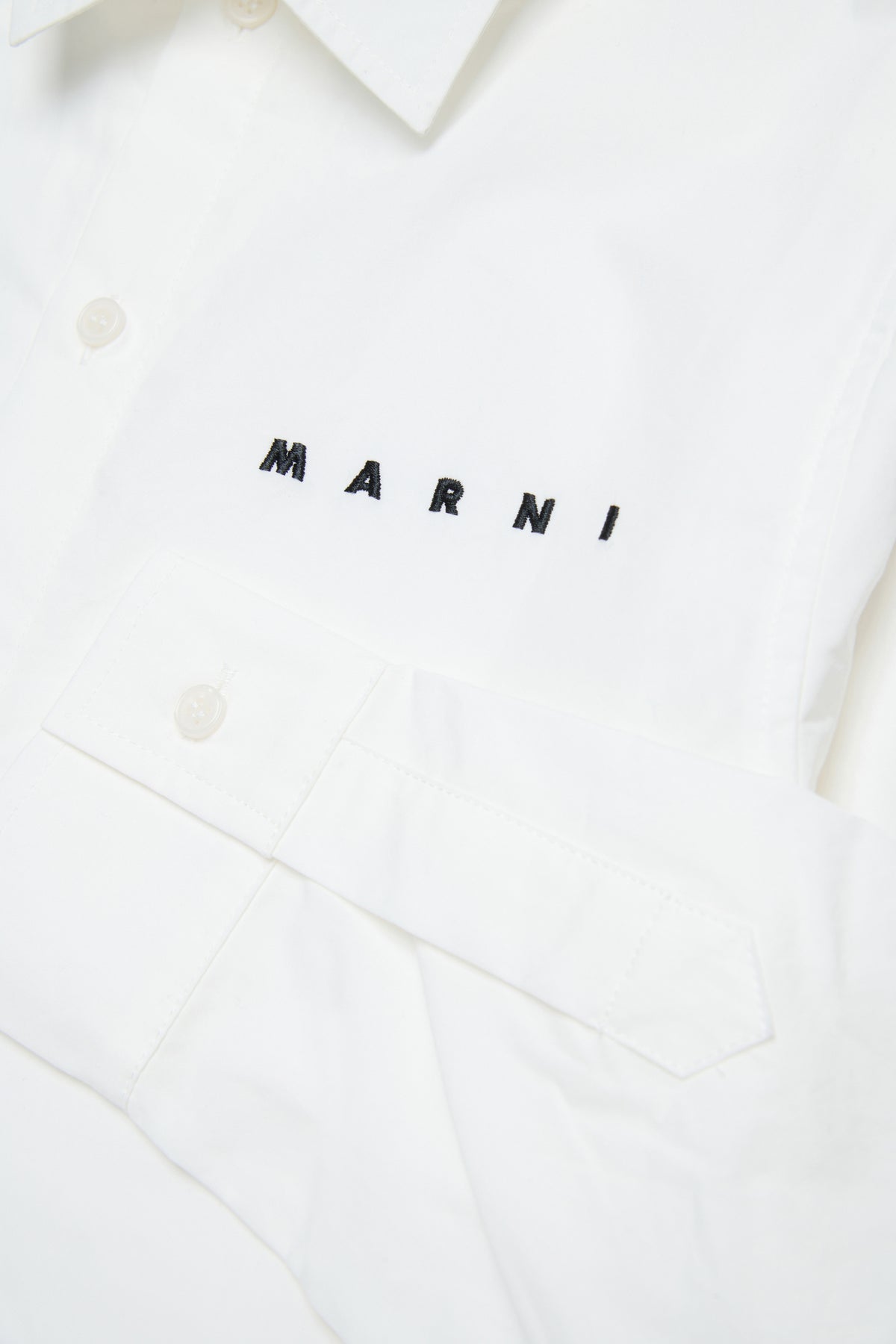 Chemise en popeline à logo brodé