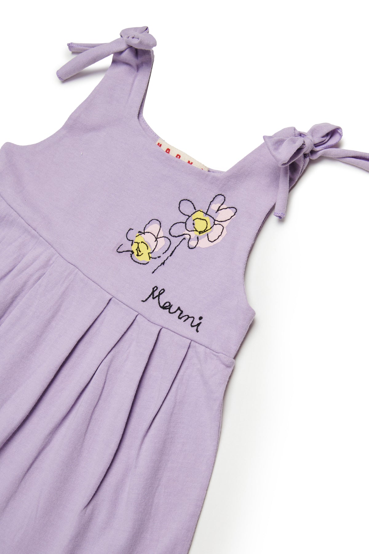 Vestido con flores bordadas y lazos