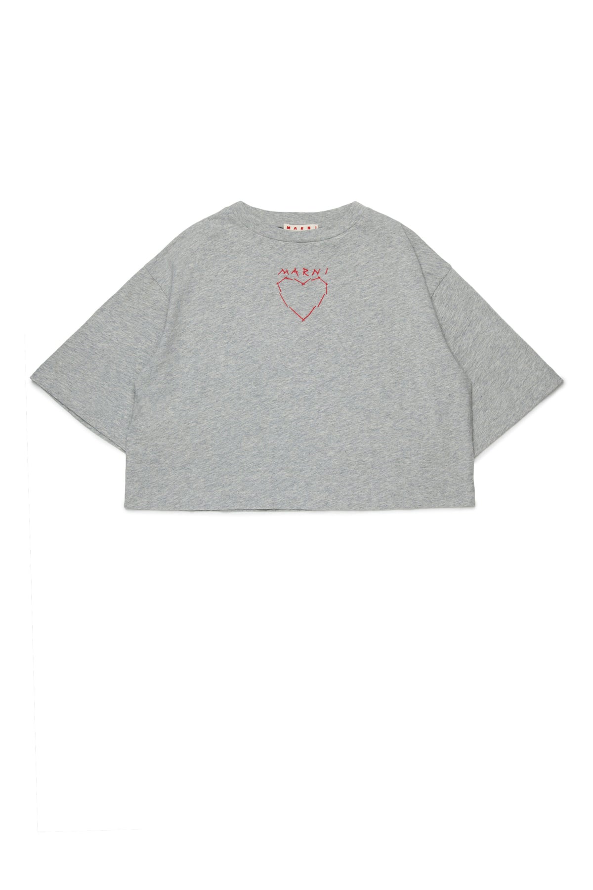Camiseta con bordado de corazón en la parte delantera