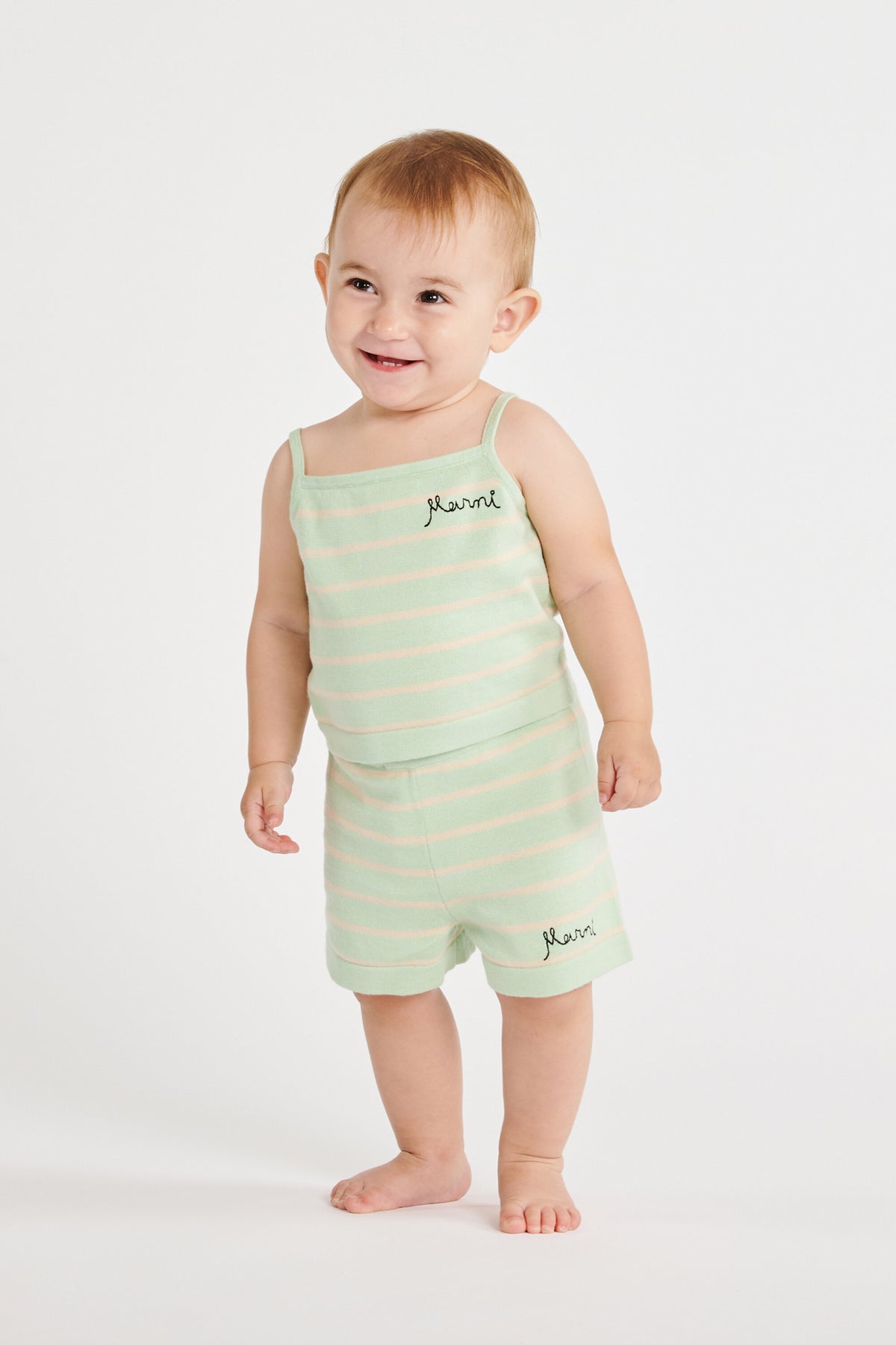 Knit shorts with logo