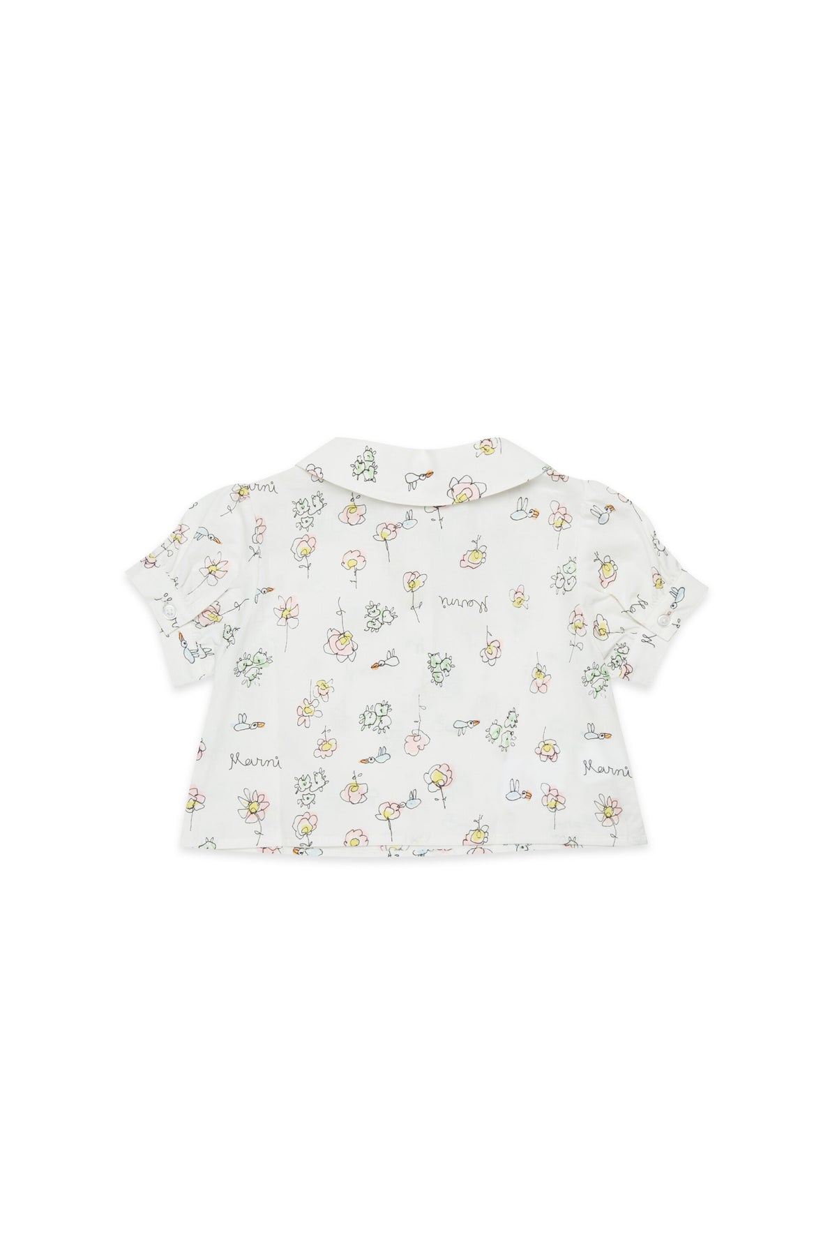 Short-sleeve shirt with floral print