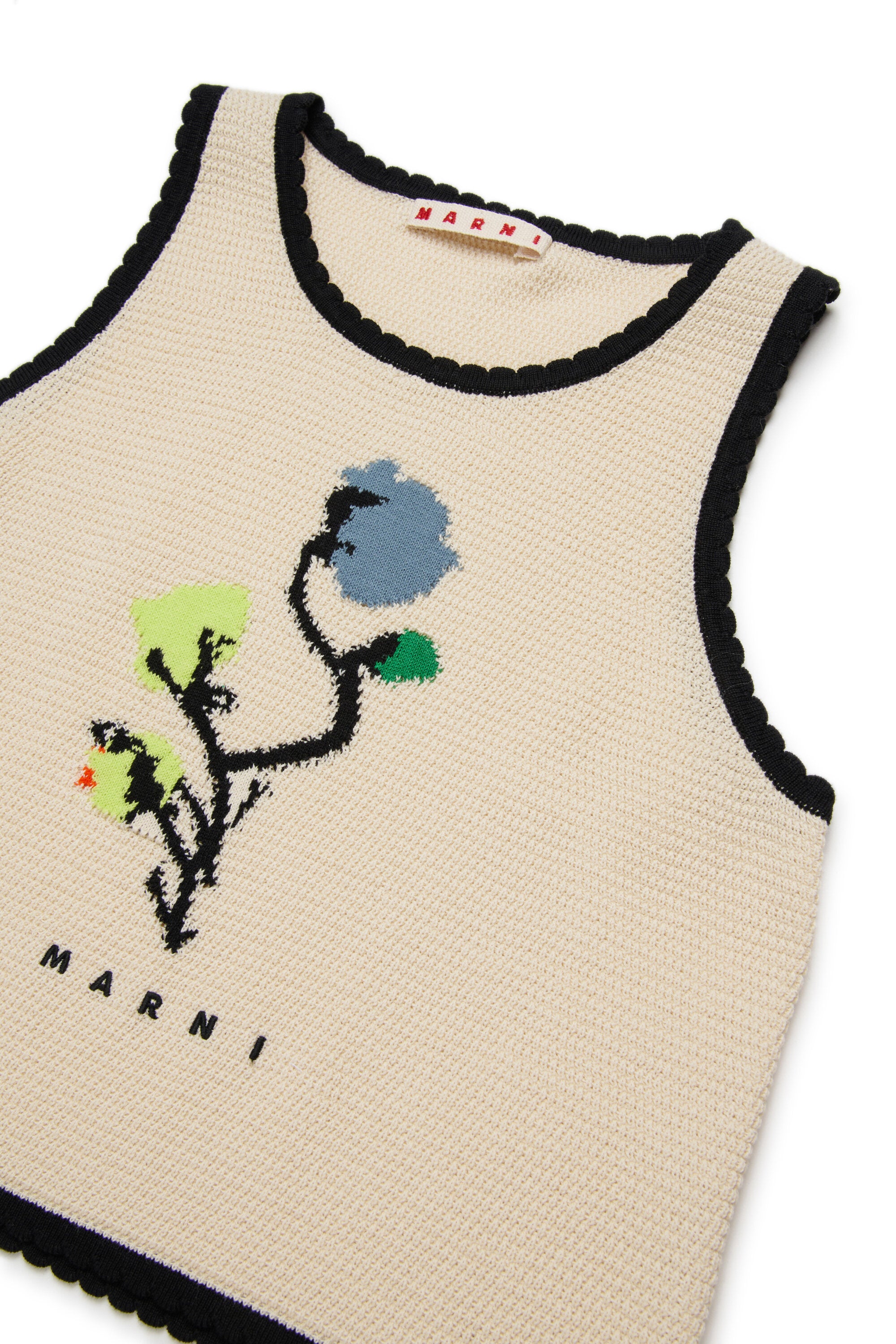 Top en maille à motif floral