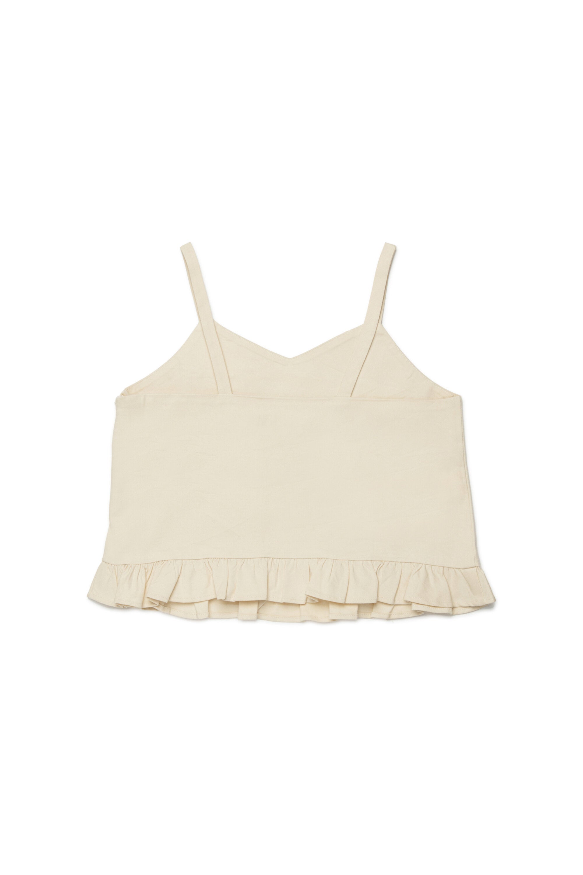 Top sans manches avec volants et logo